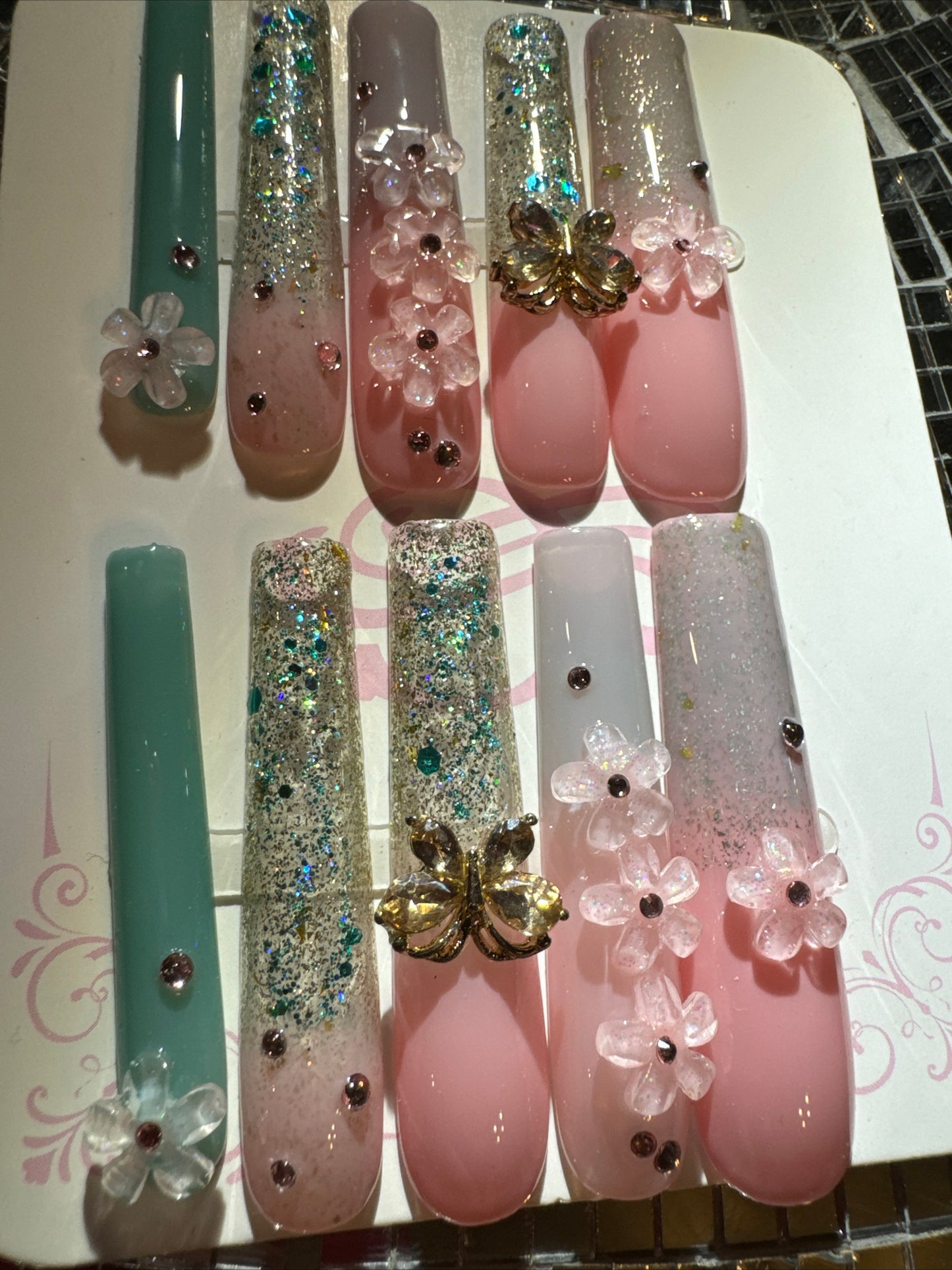 🎀 xxl mint green pink 💅