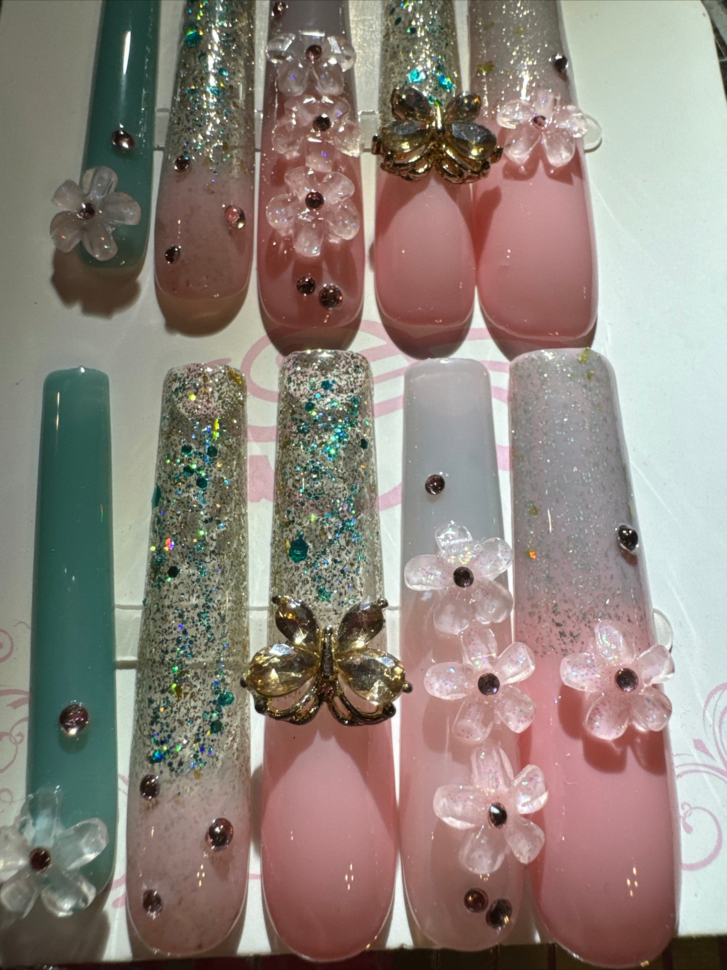 🎀 xxl mint green pink 💅