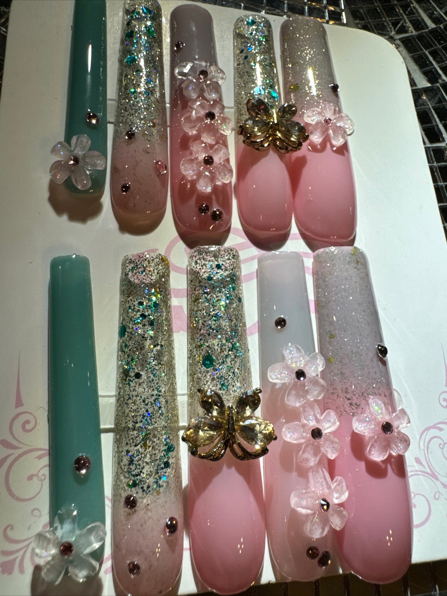 🎀 xxl mint green pink 💅