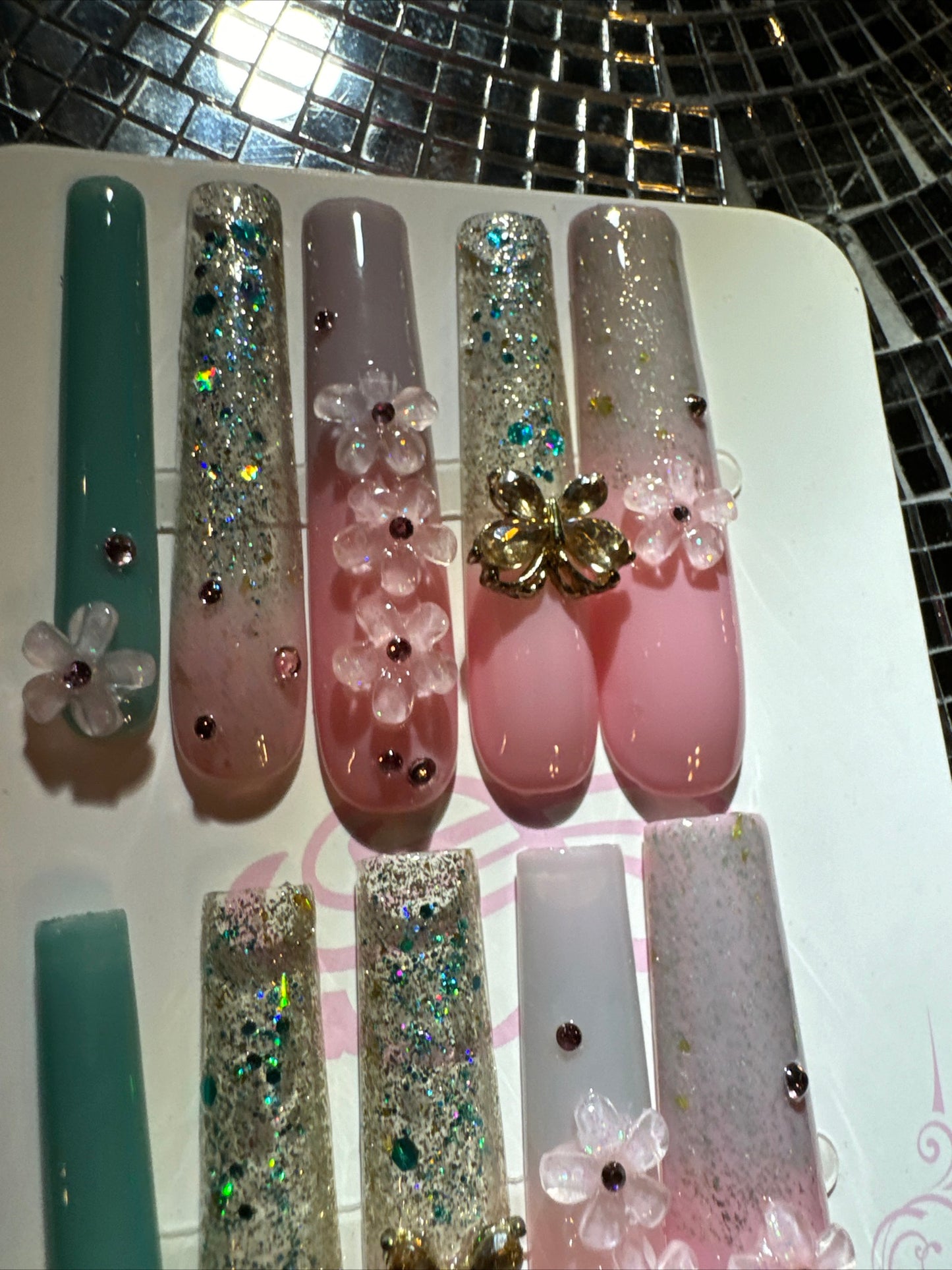 🎀 xxl mint green pink 💅
