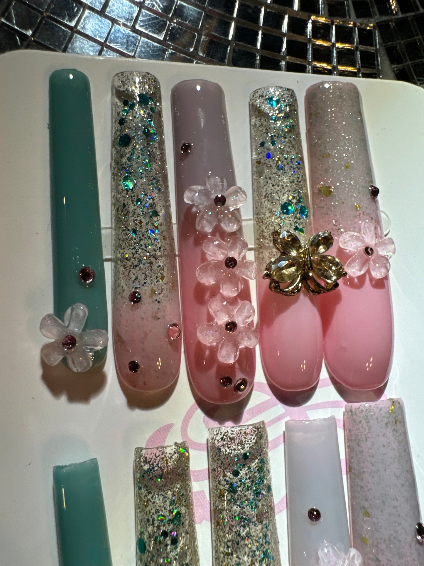 🎀 xxl mint green pink 💅