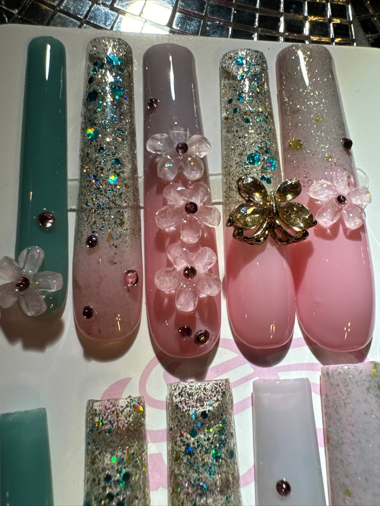 🎀 xxl mint green pink 💅