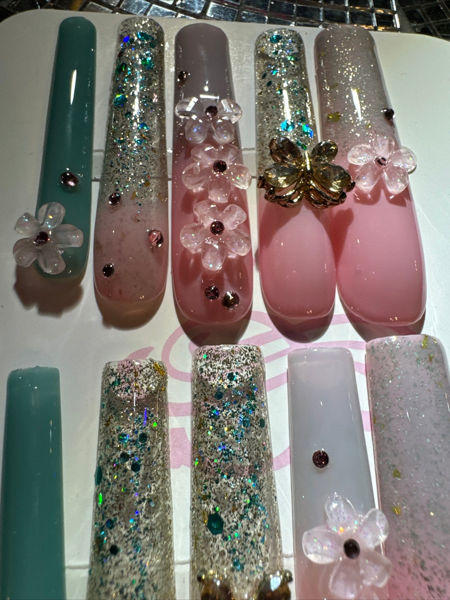 🎀 xxl mint green pink 💅