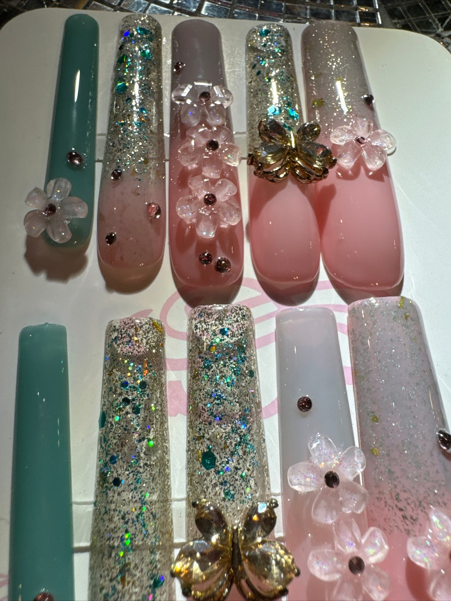 🎀 xxl mint green pink 💅