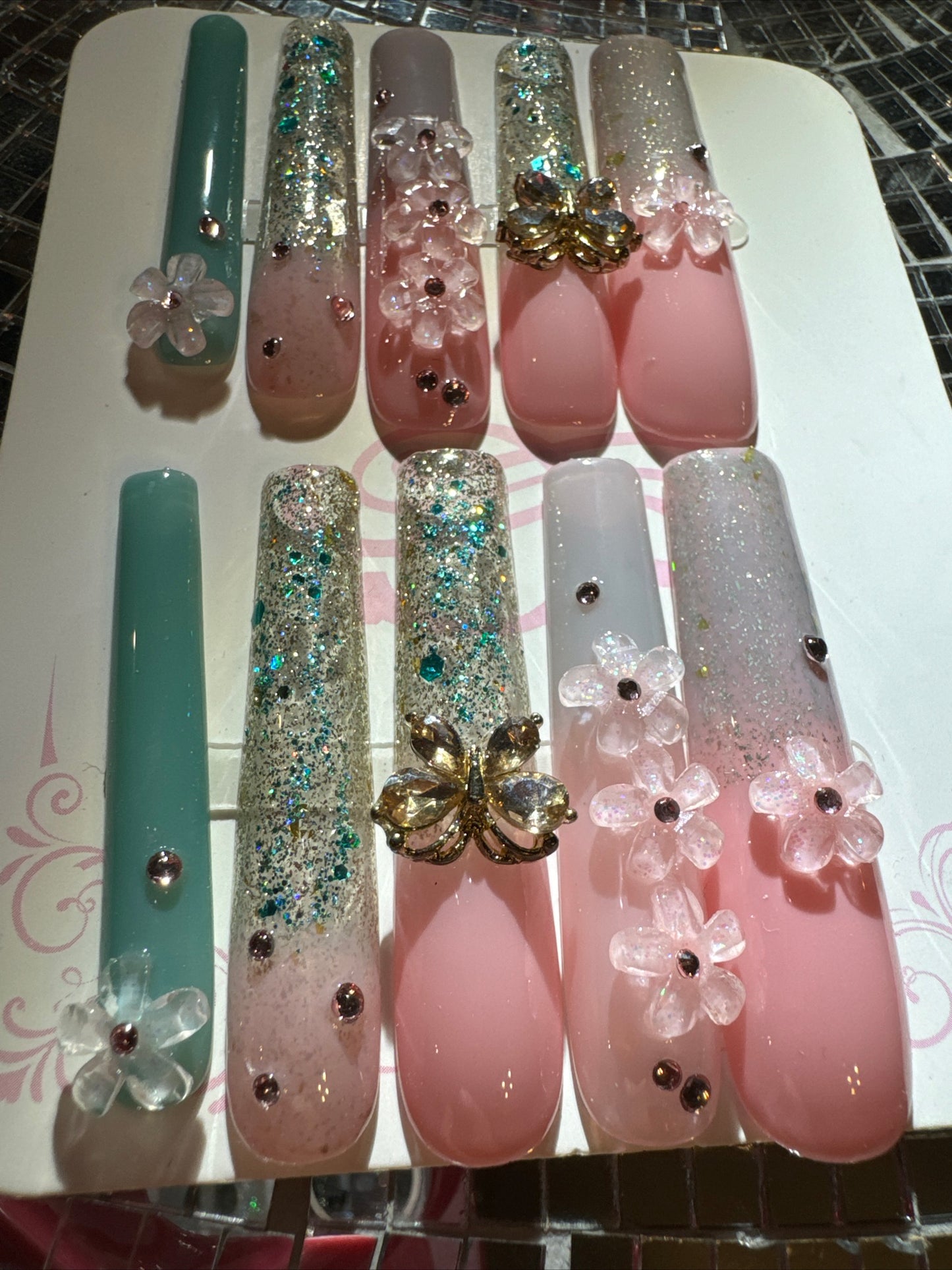 🎀 xxl mint green pink 💅