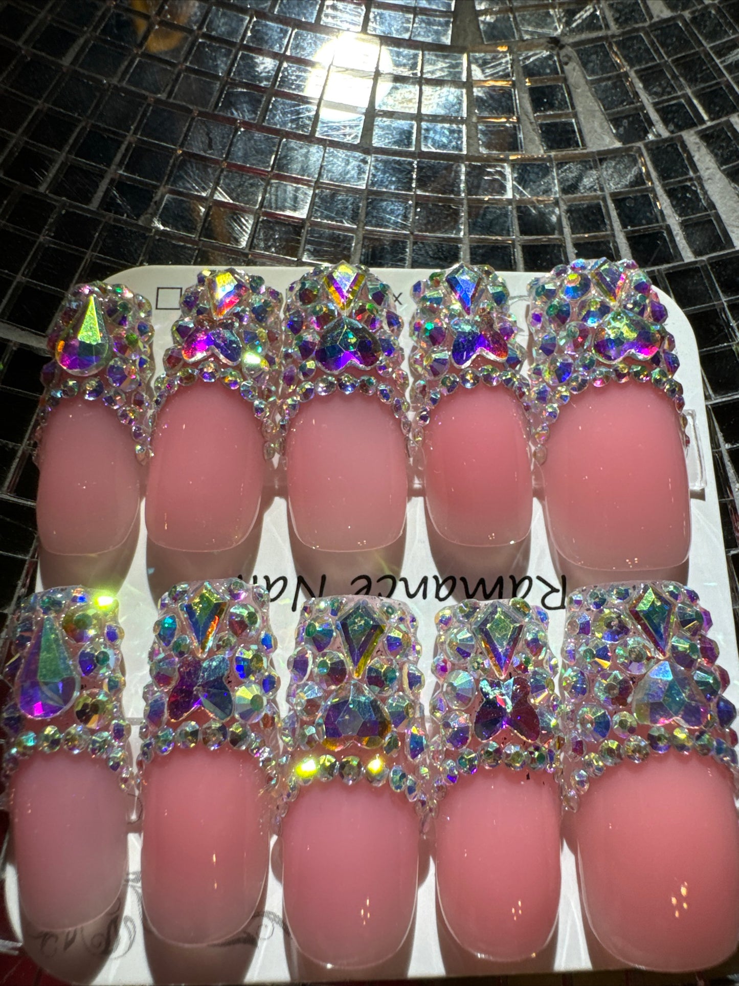 🎀 pink french sparkles 💖 💅