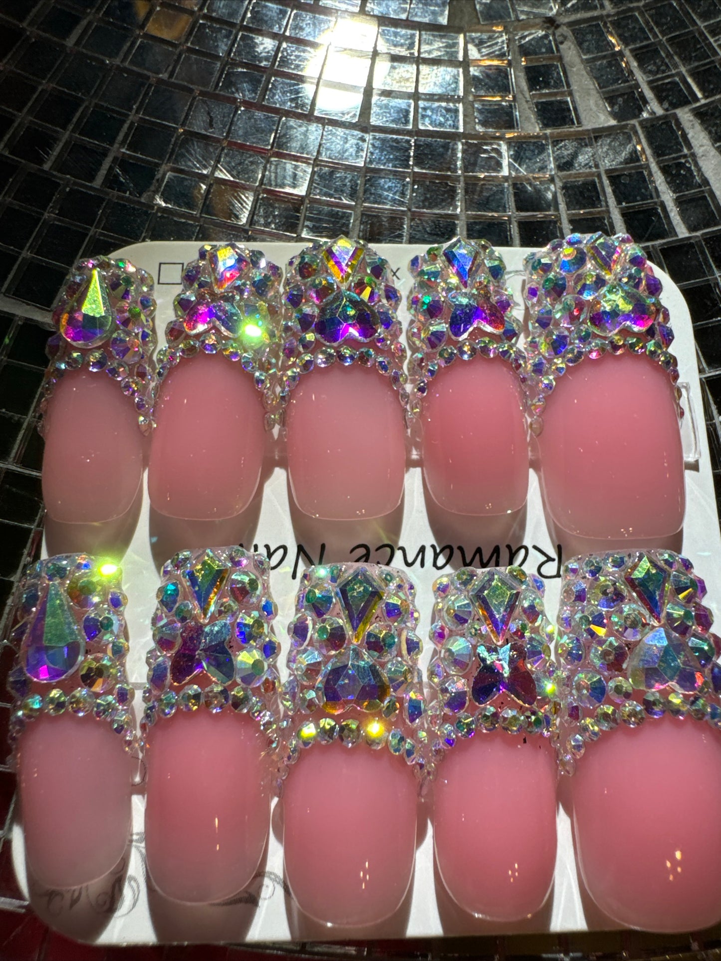 🎀 pink french sparkles 💖 💅