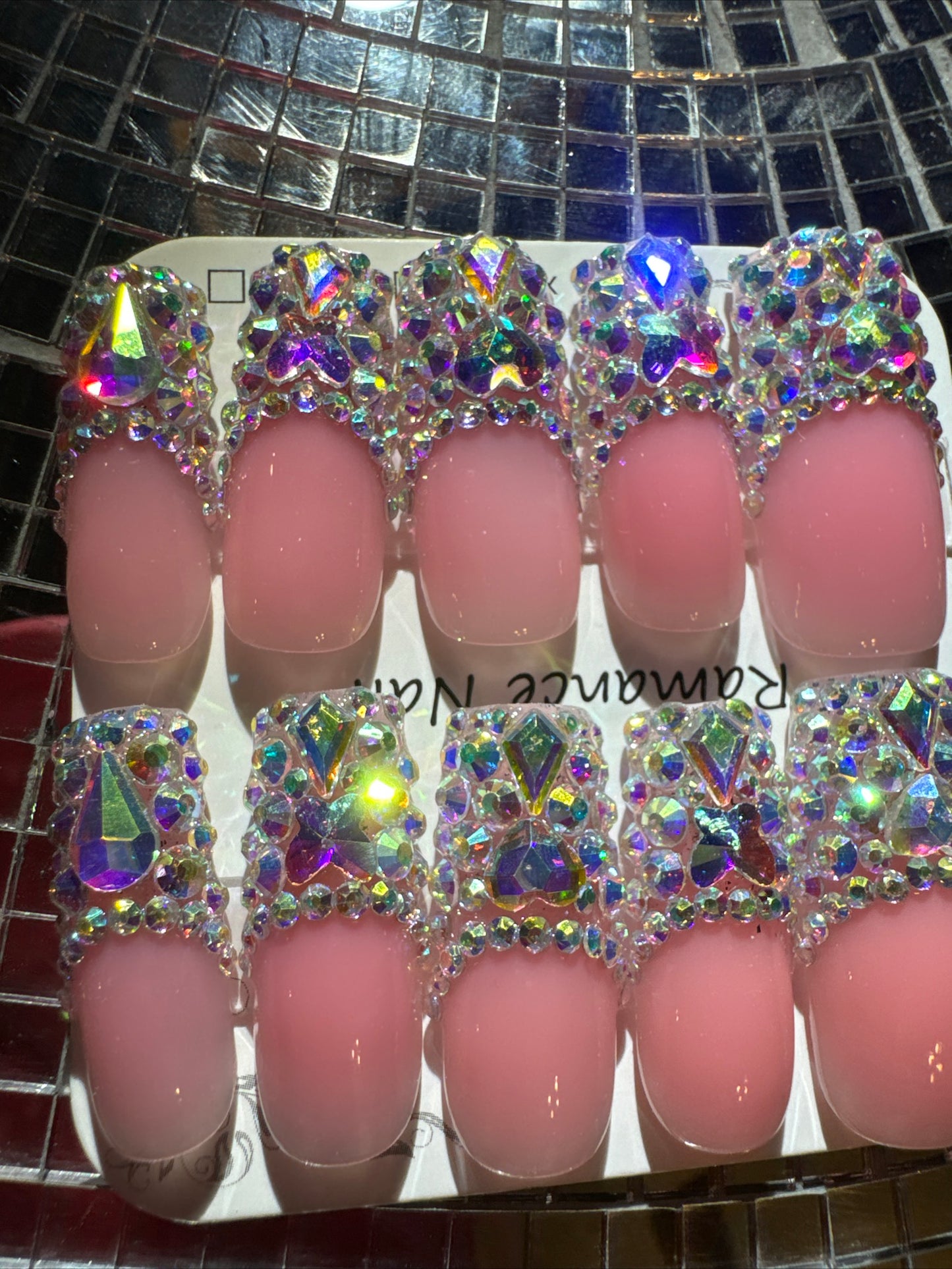 🎀 pink french sparkles 💖 💅
