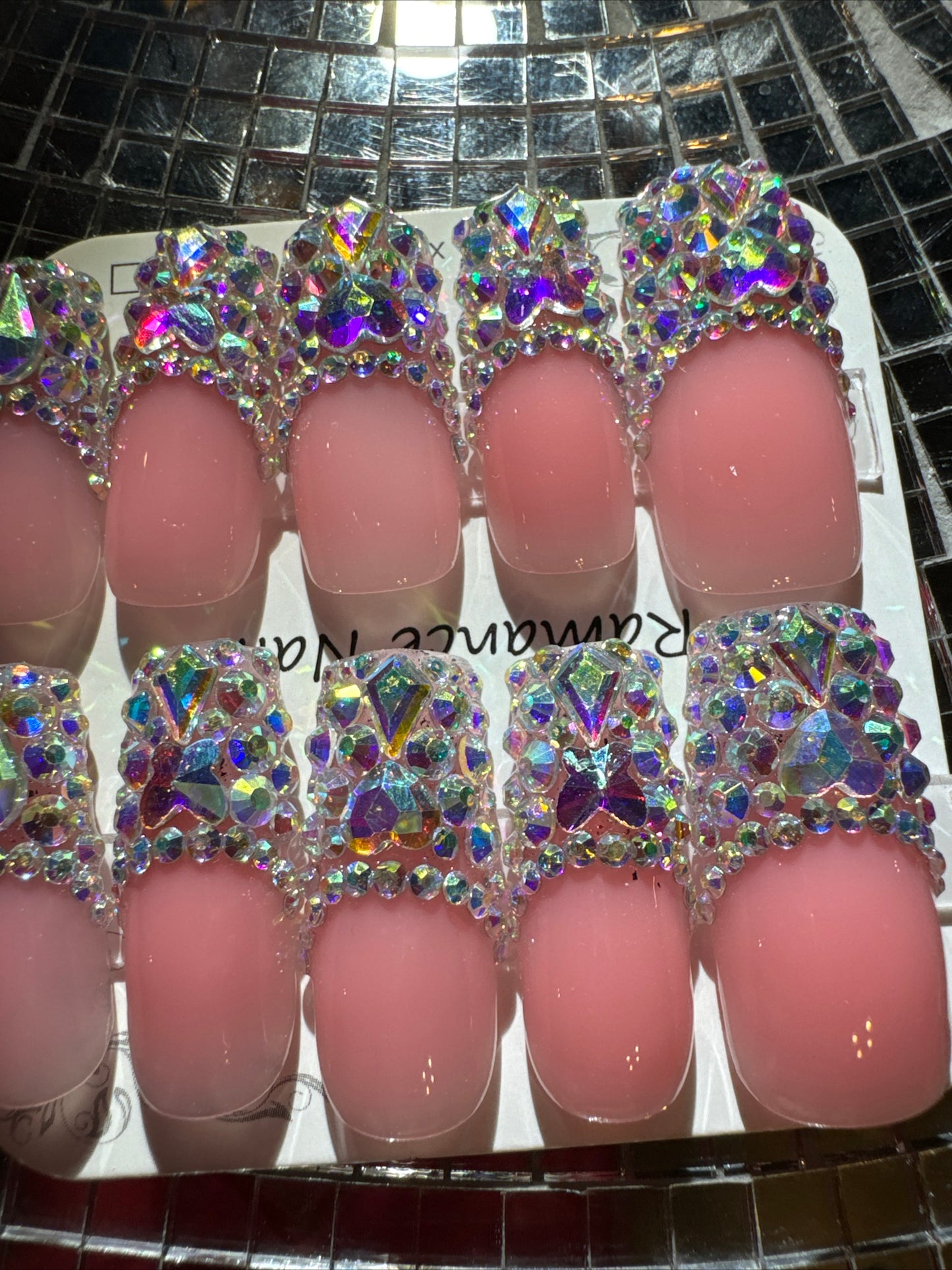 🎀 pink french sparkles 💖 💅