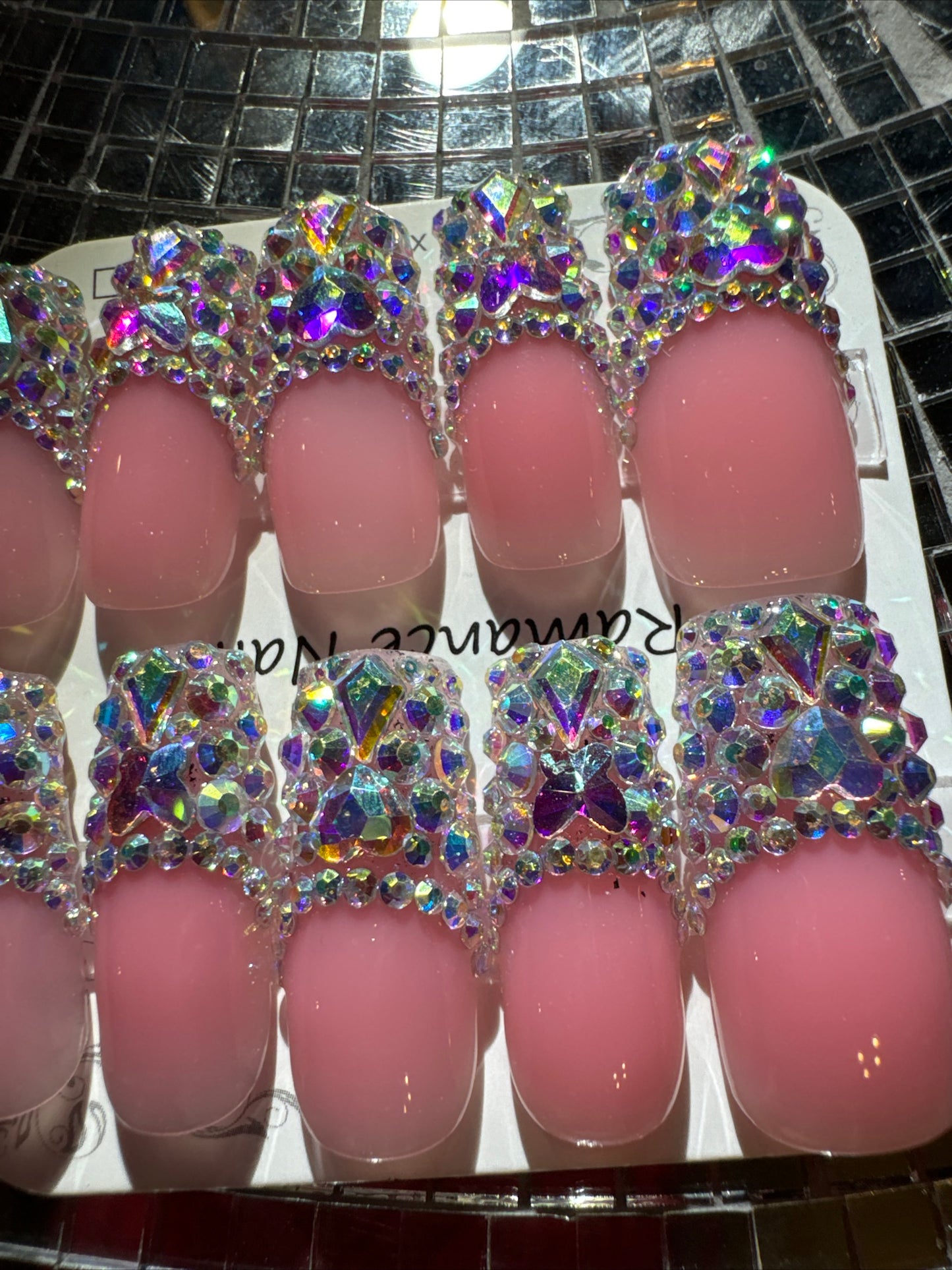 🎀 pink french sparkles 💖 💅