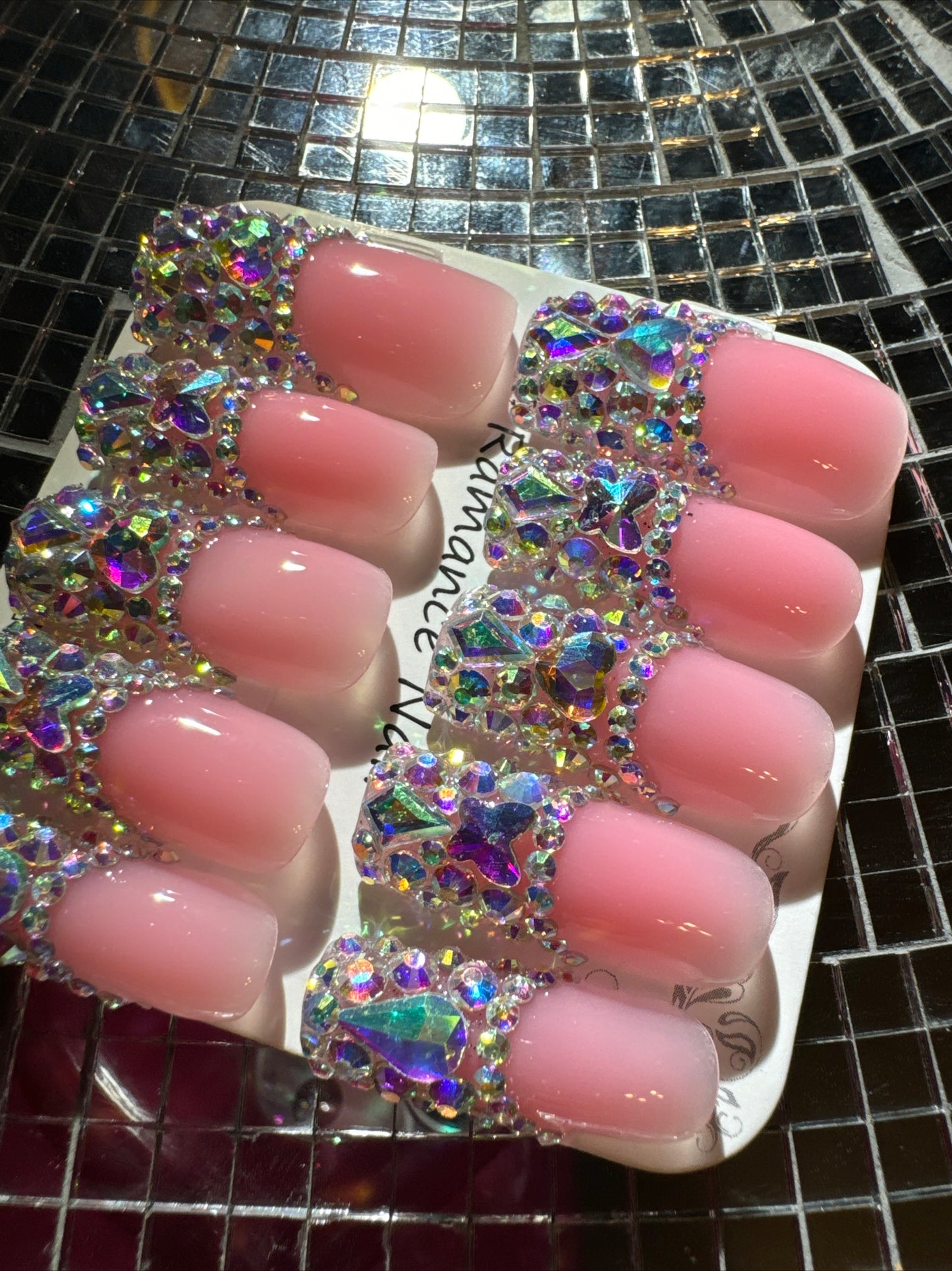 🎀 pink french sparkles 💖 💅