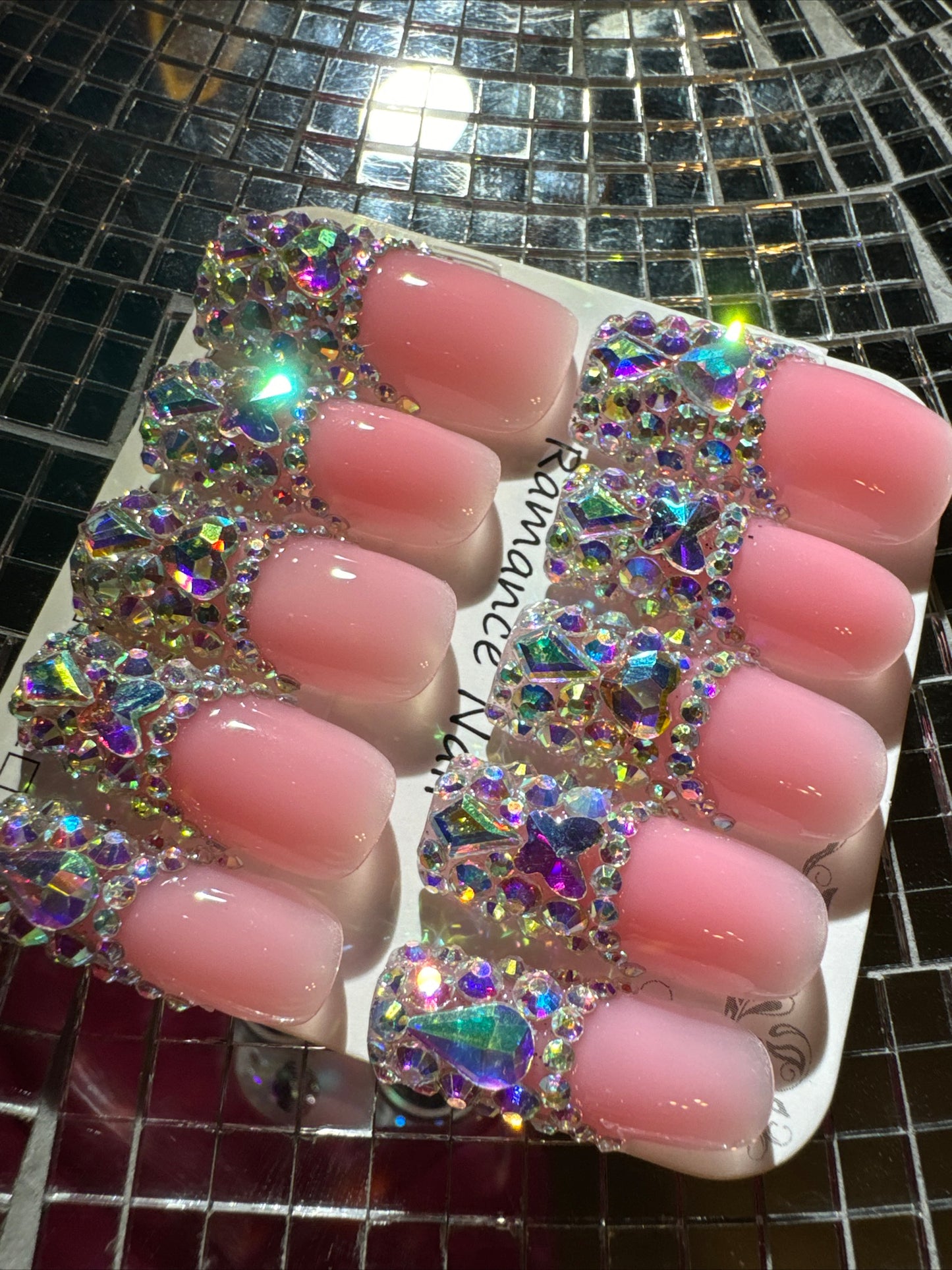 🎀 pink french sparkles 💖 💅