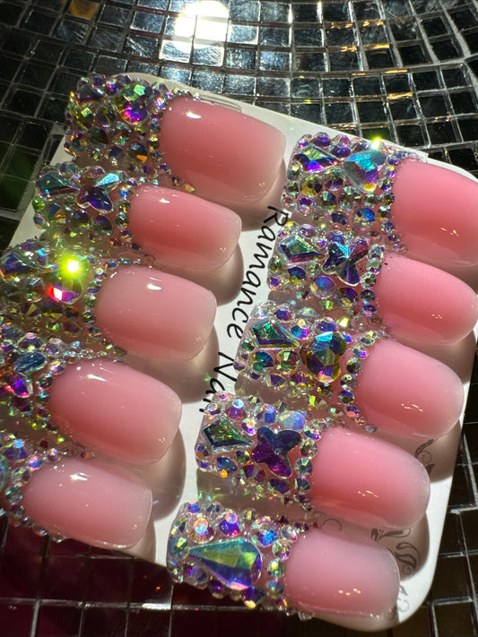 🎀 pink french sparkles 💖 💅