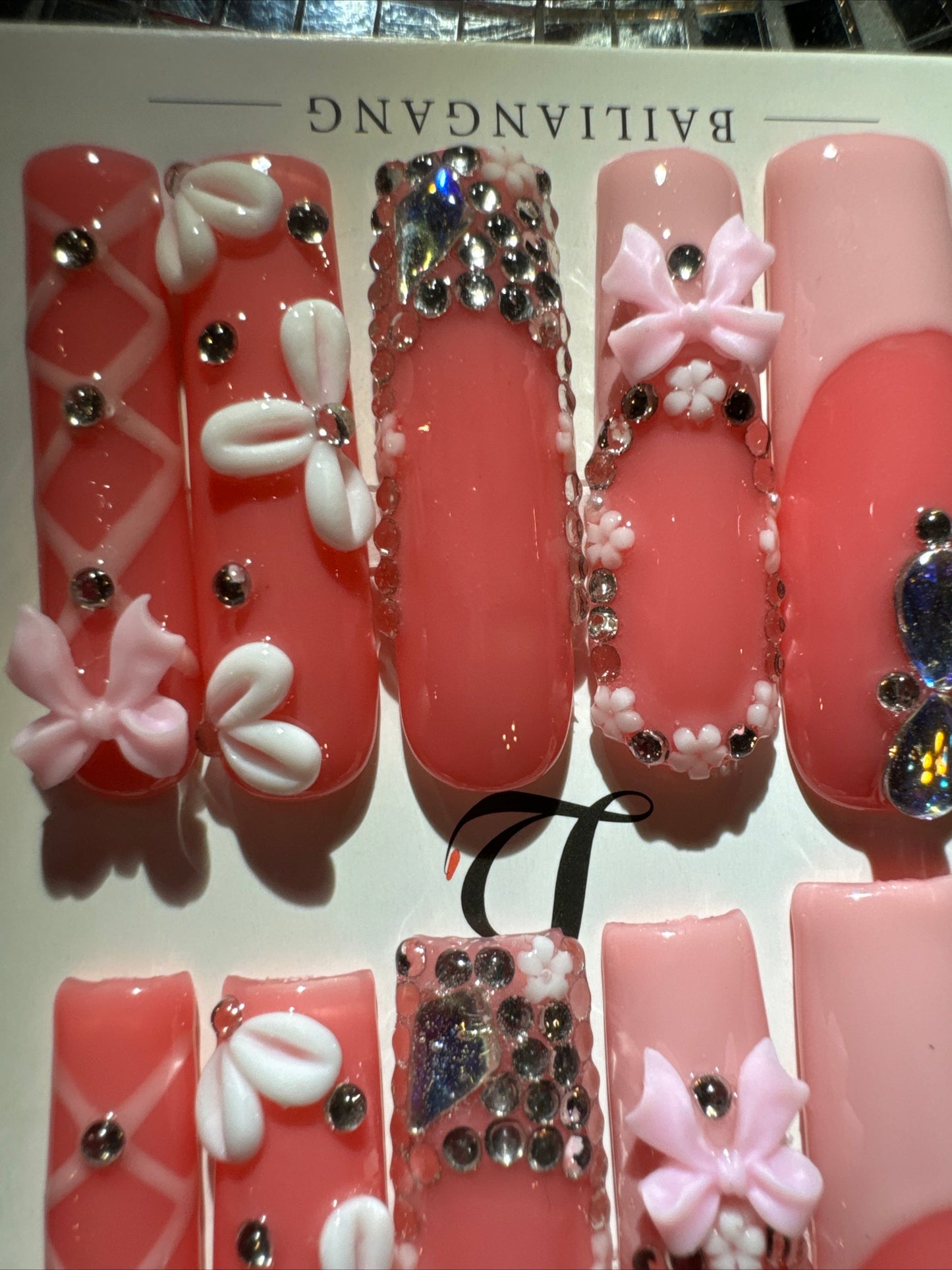 🎀pink french square  💅