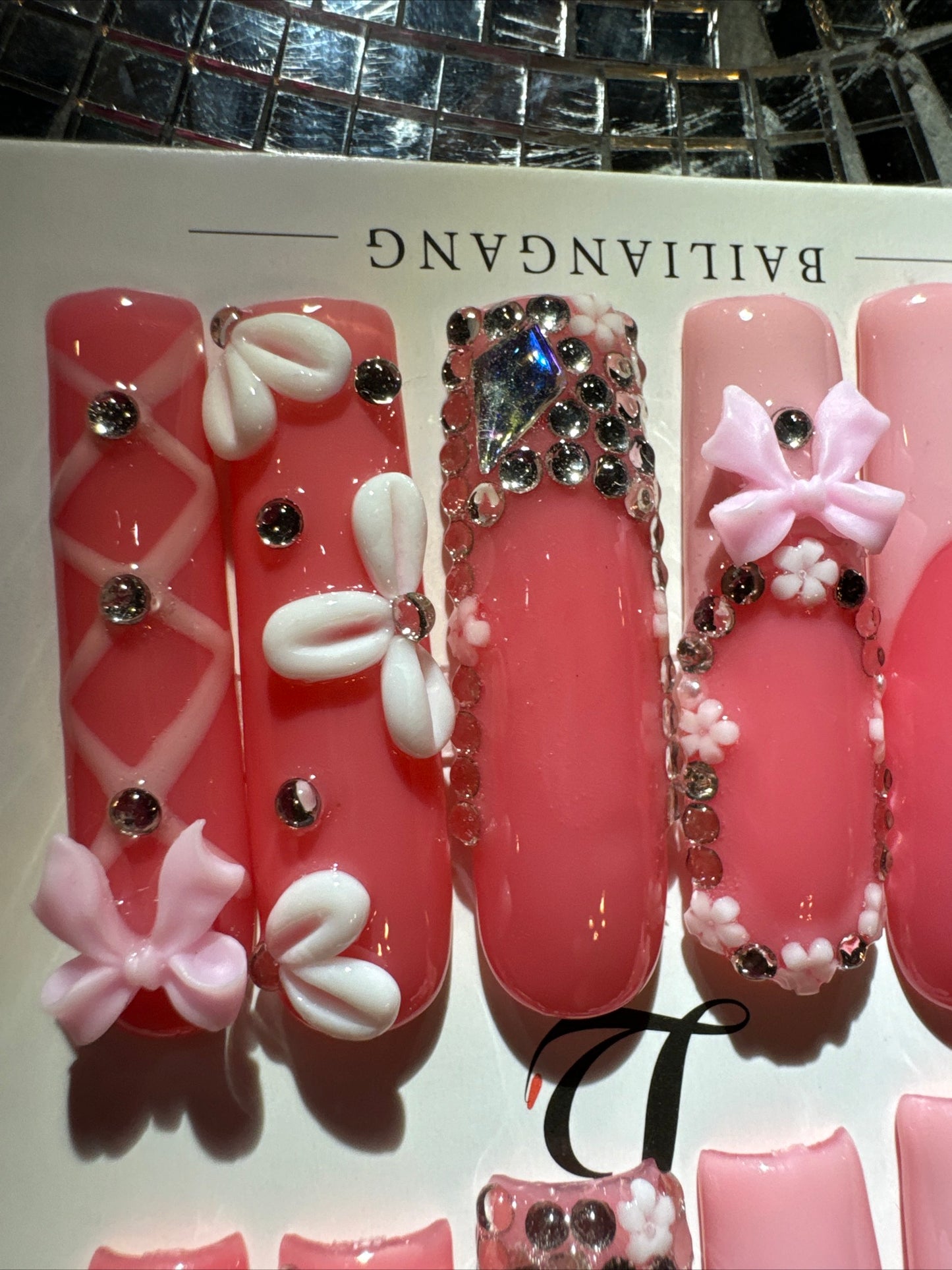 🎀pink french square  💅