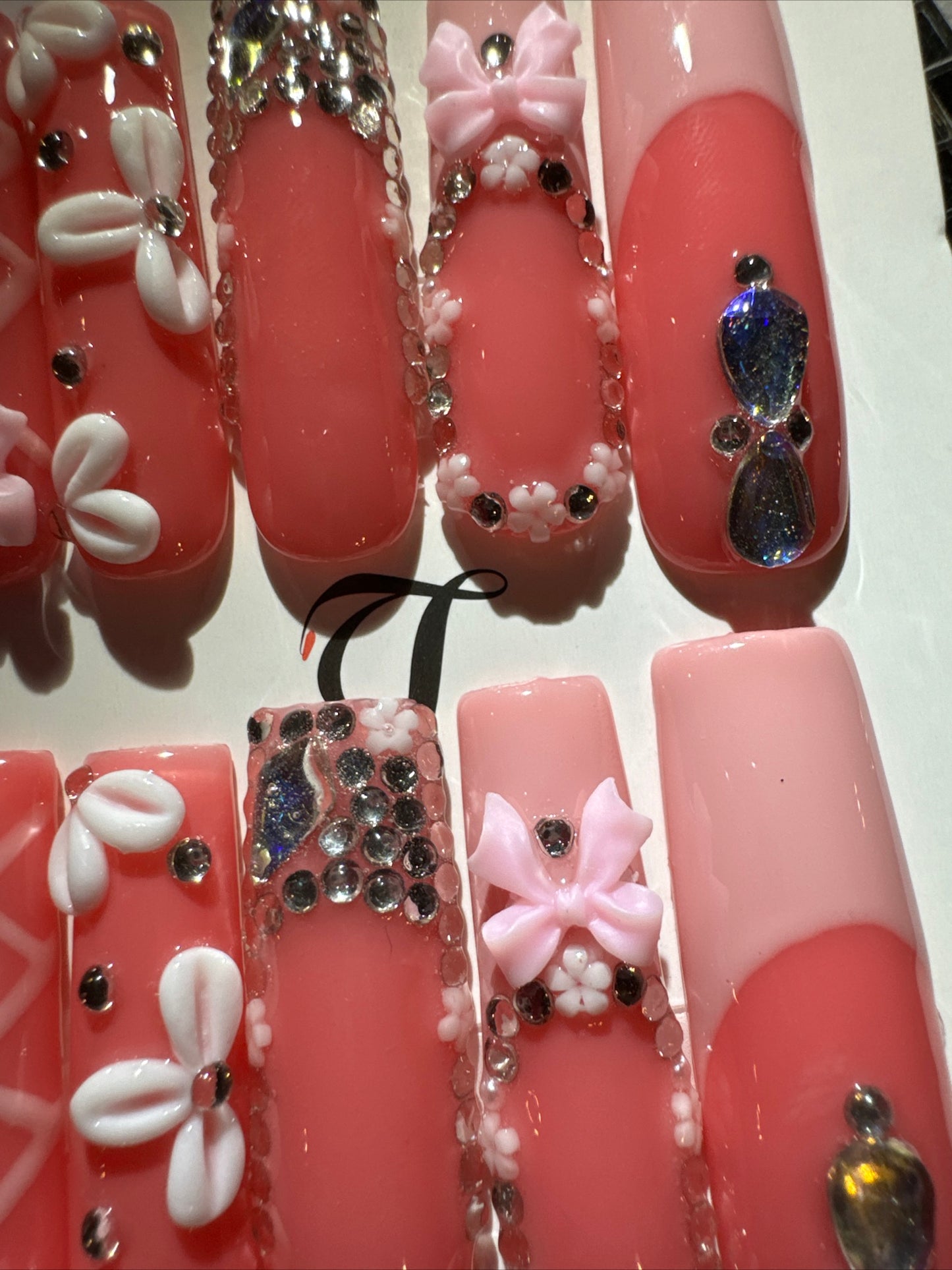🎀pink french square  💅