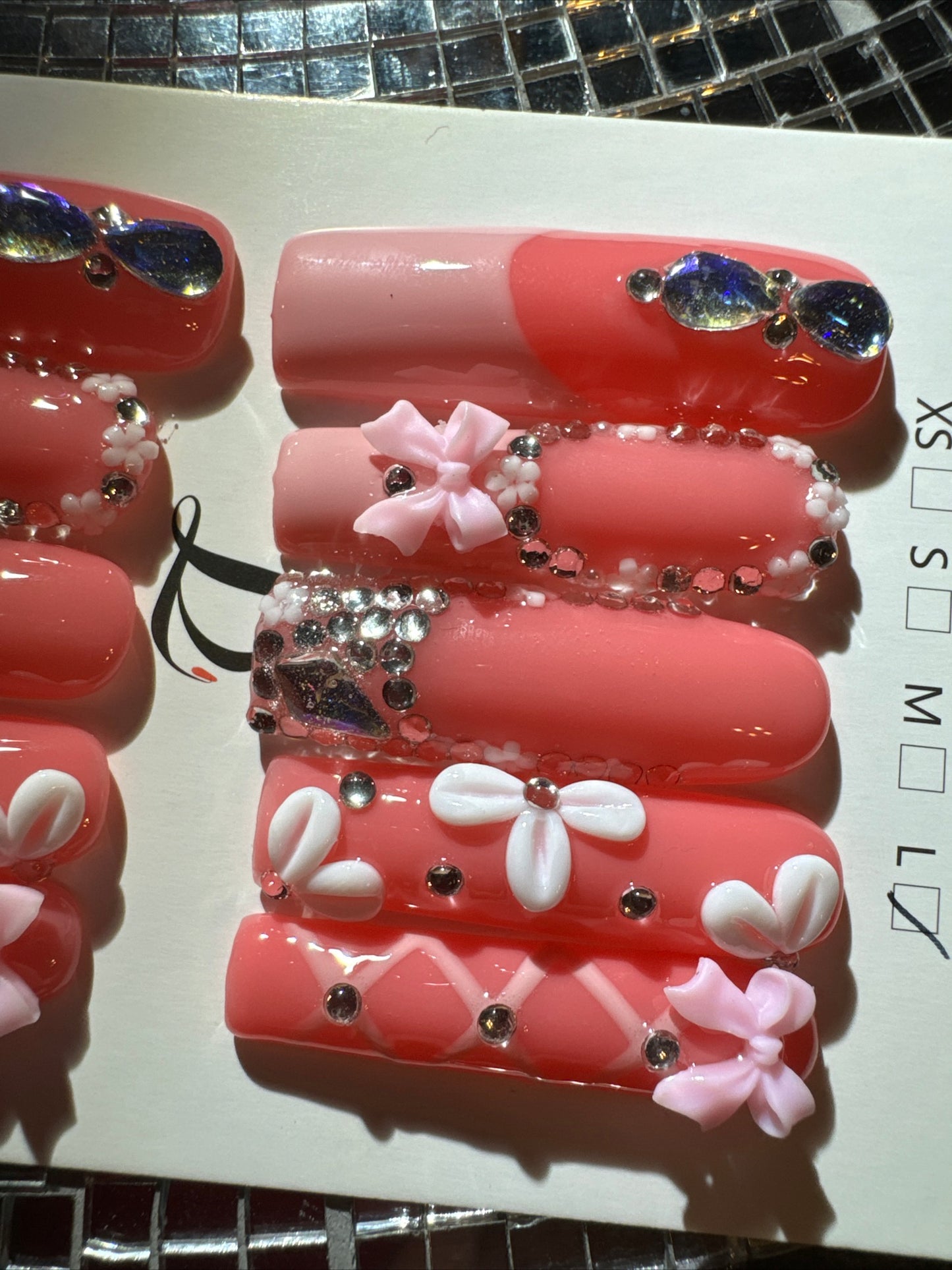 🎀pink french square  💅