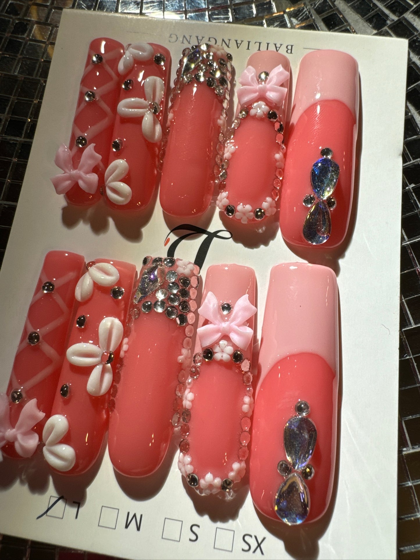 🎀pink french square  💅