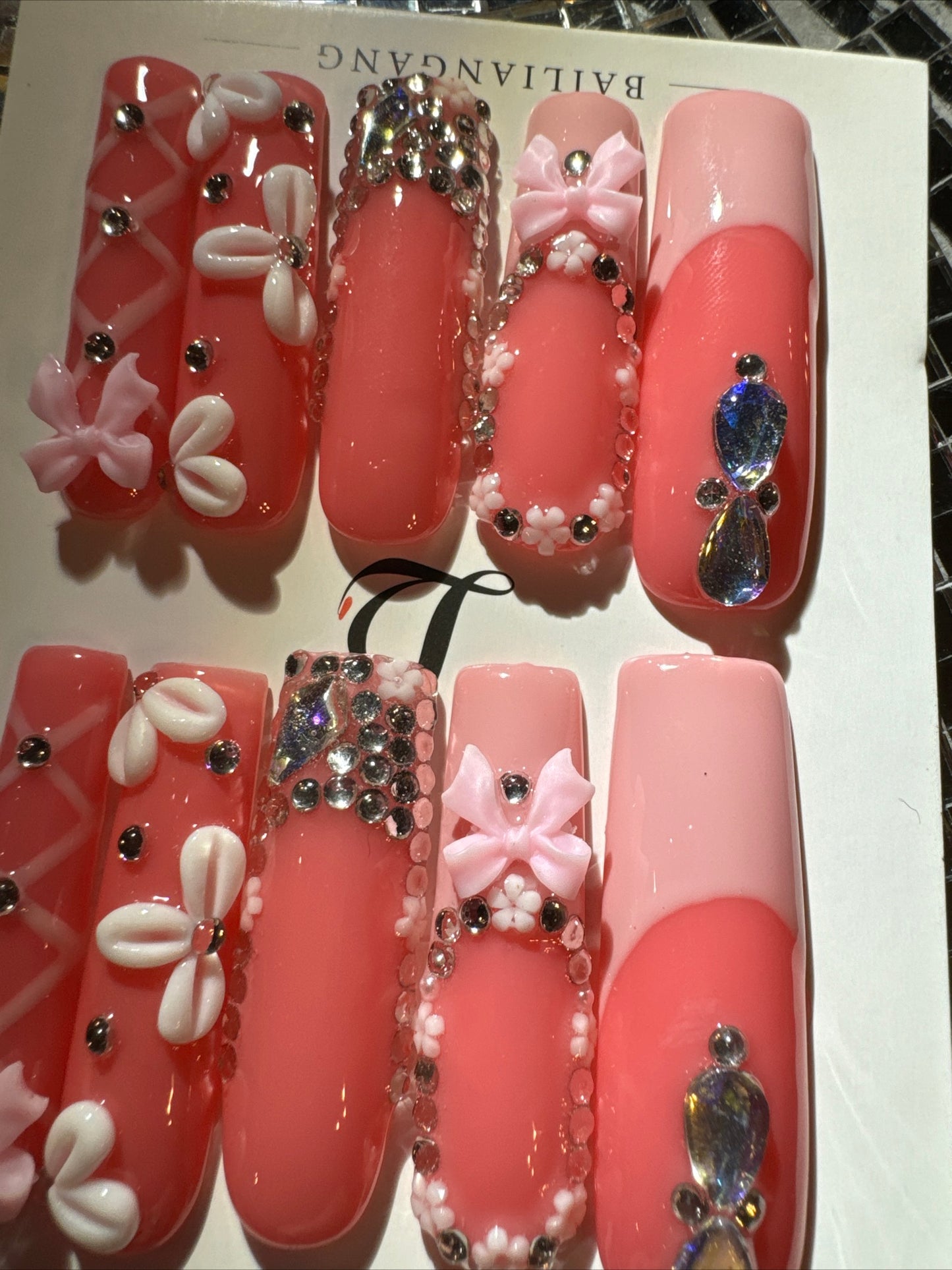 🎀pink french square  💅