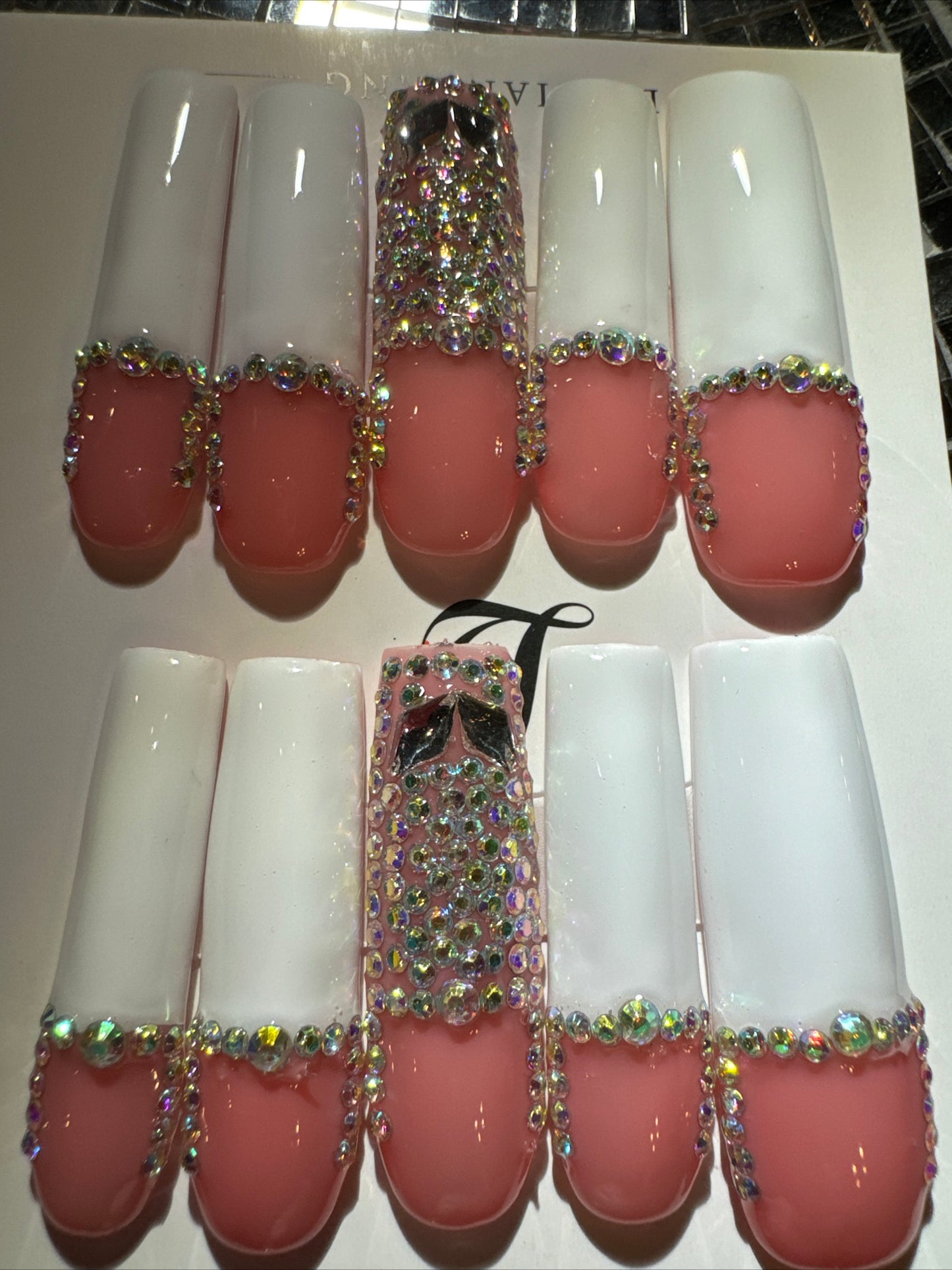 🎀french square nails 💅