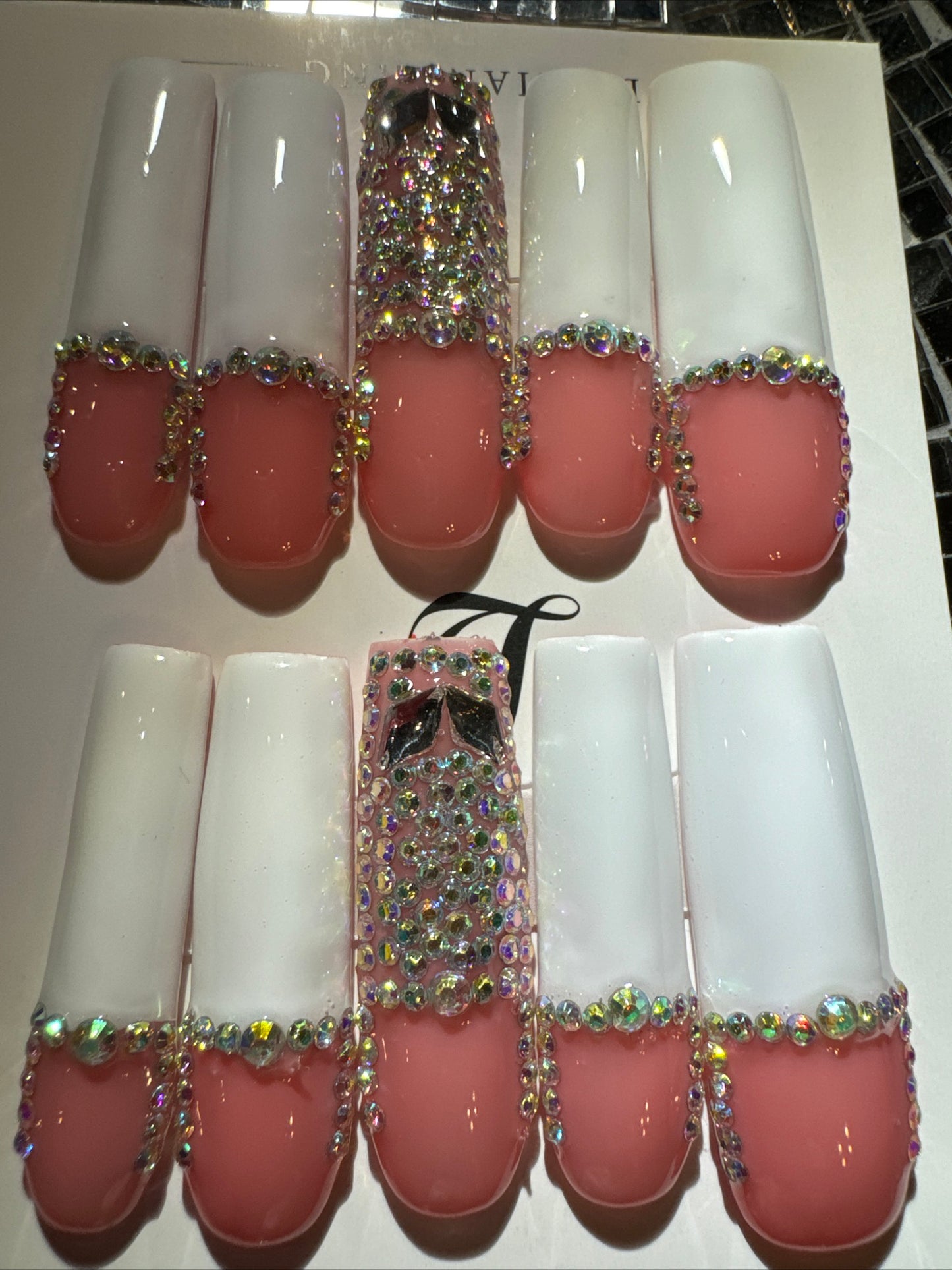 🎀french square nails 💅