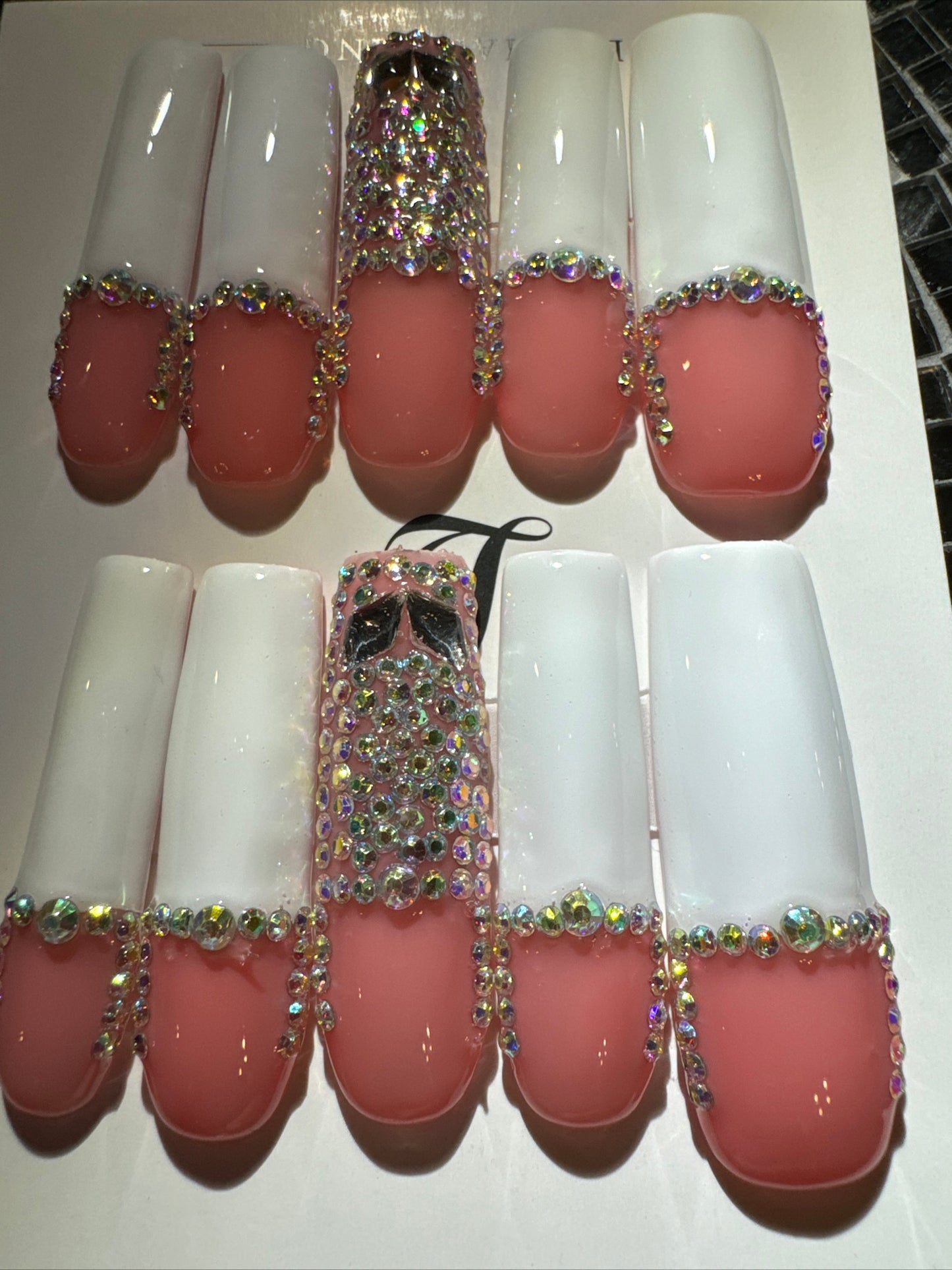 🎀french square nails 💅