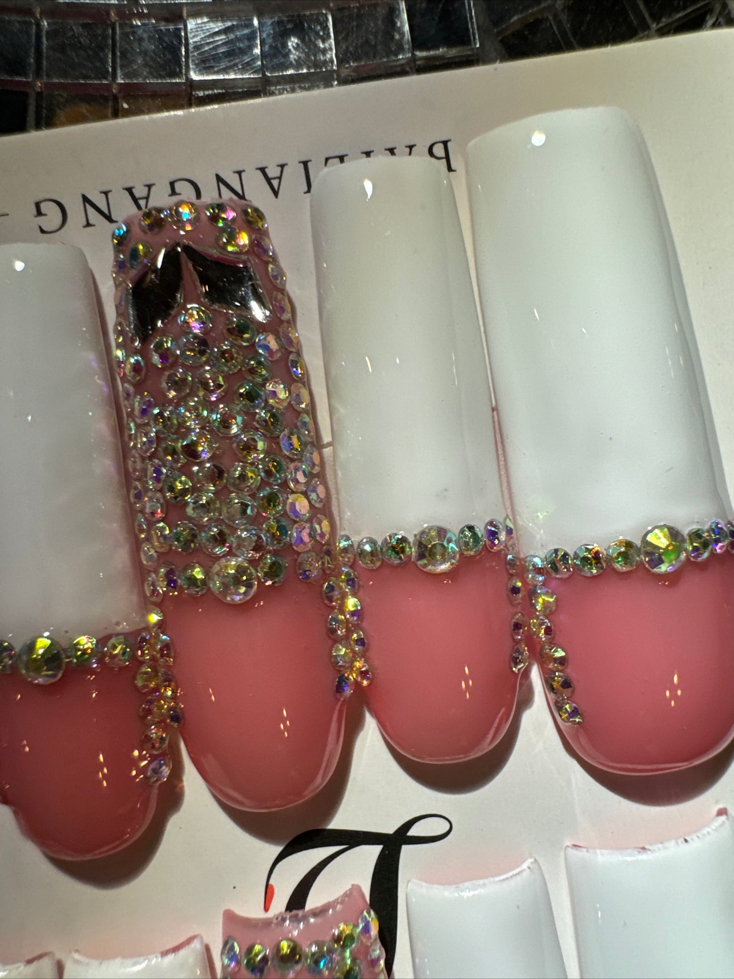 🎀french square nails 💅