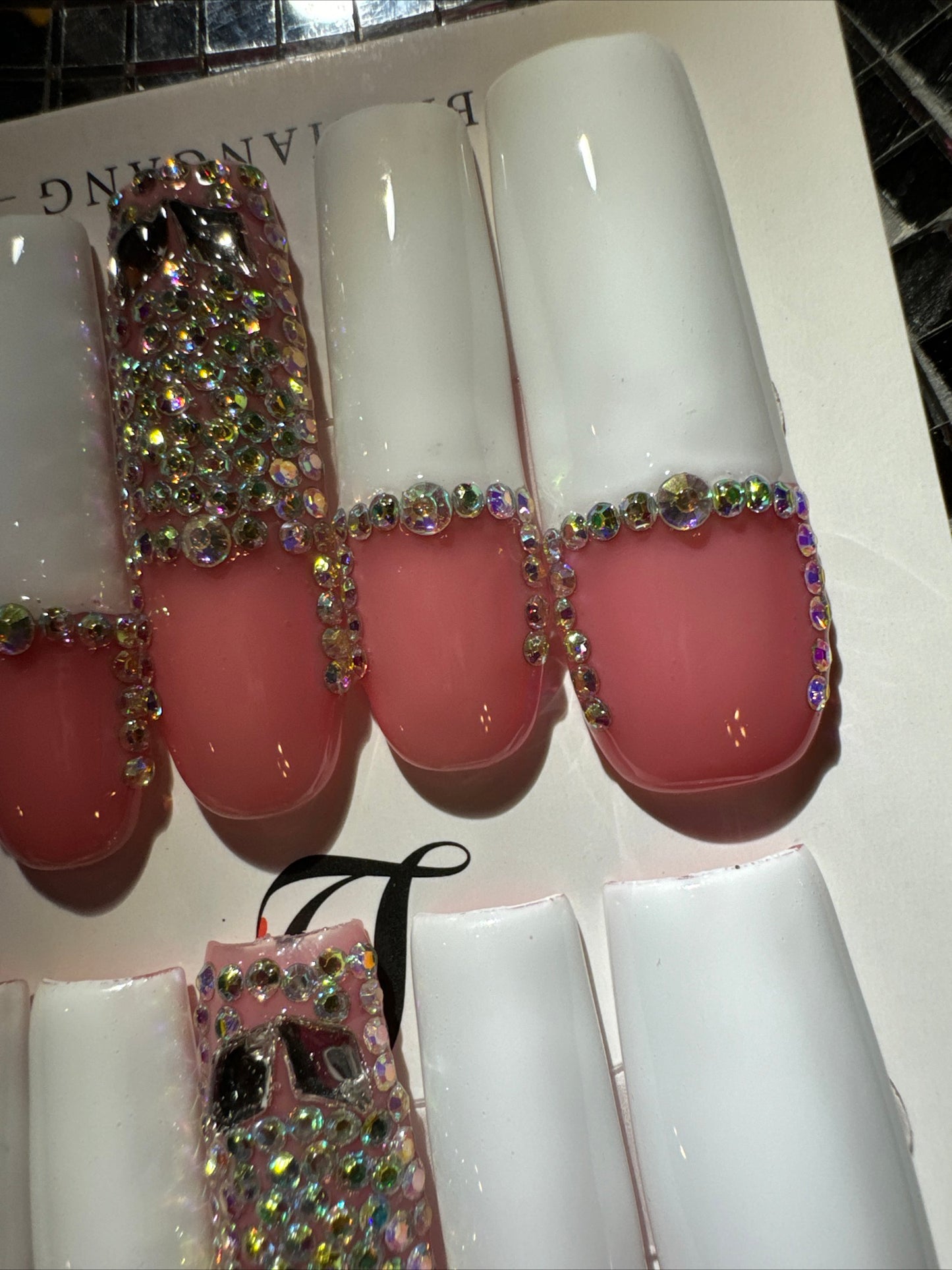 🎀french square nails 💅