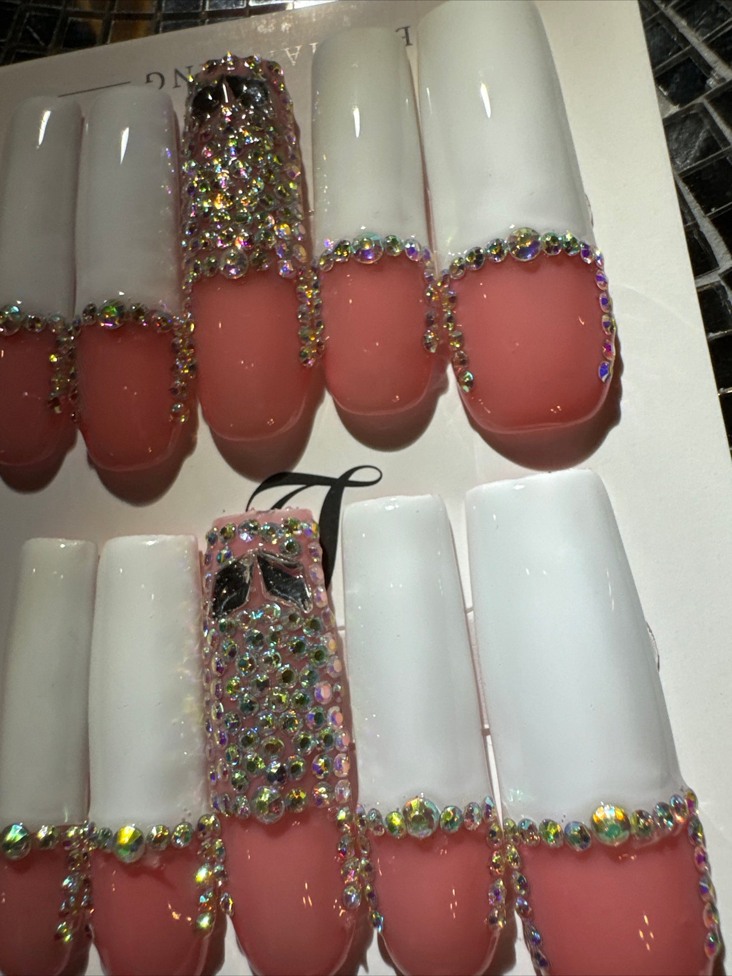 🎀french square nails 💅