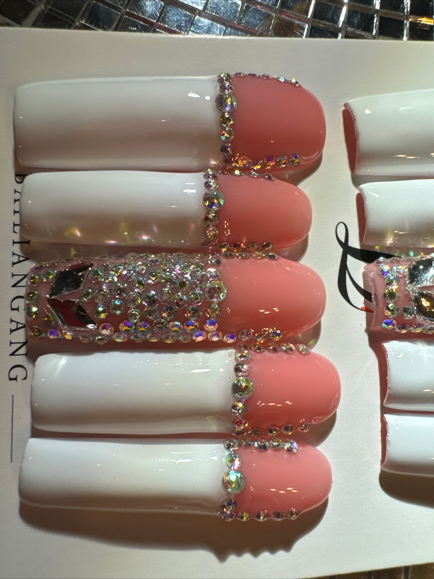 🎀french square nails 💅