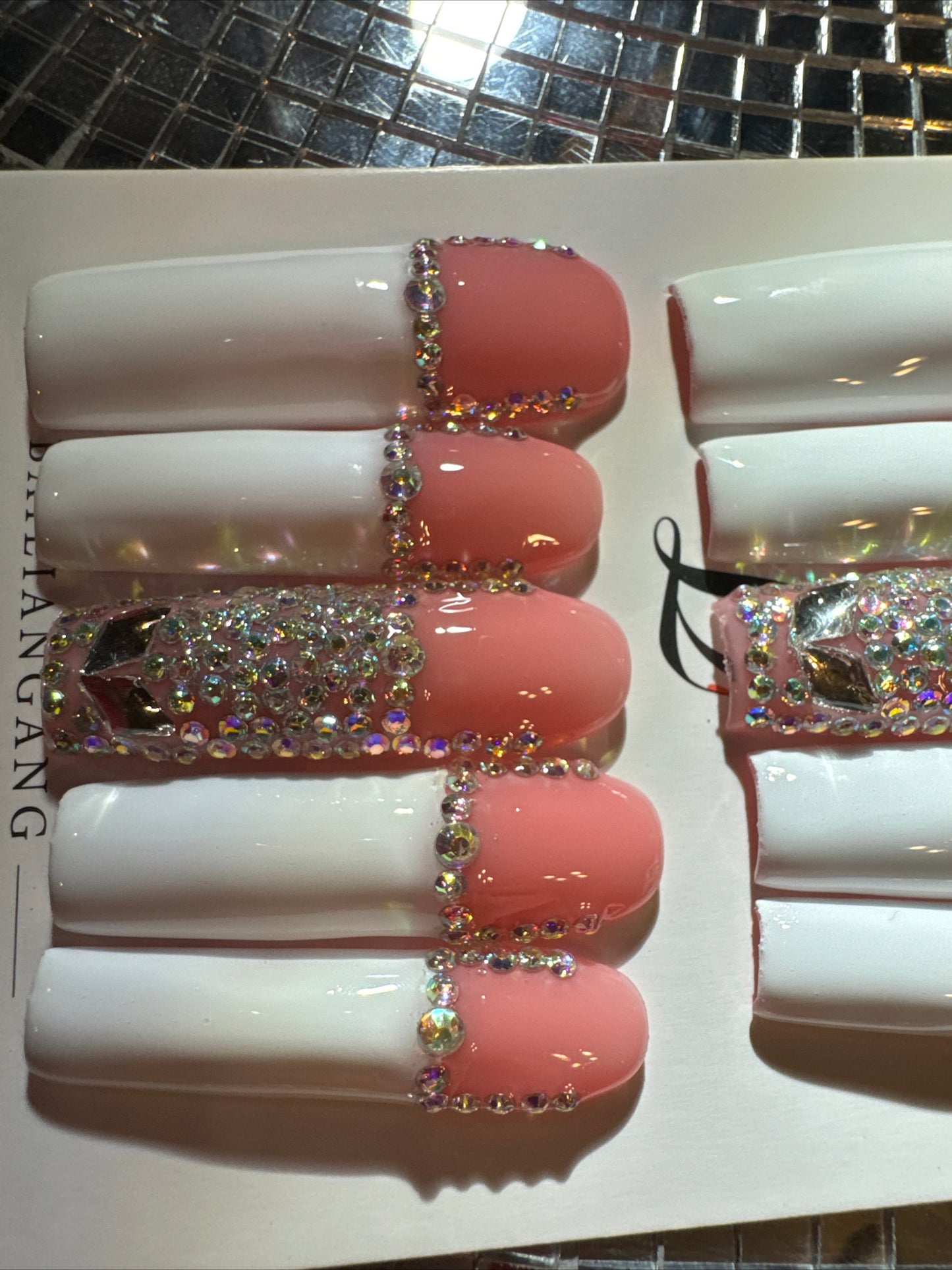 🎀french square nails 💅