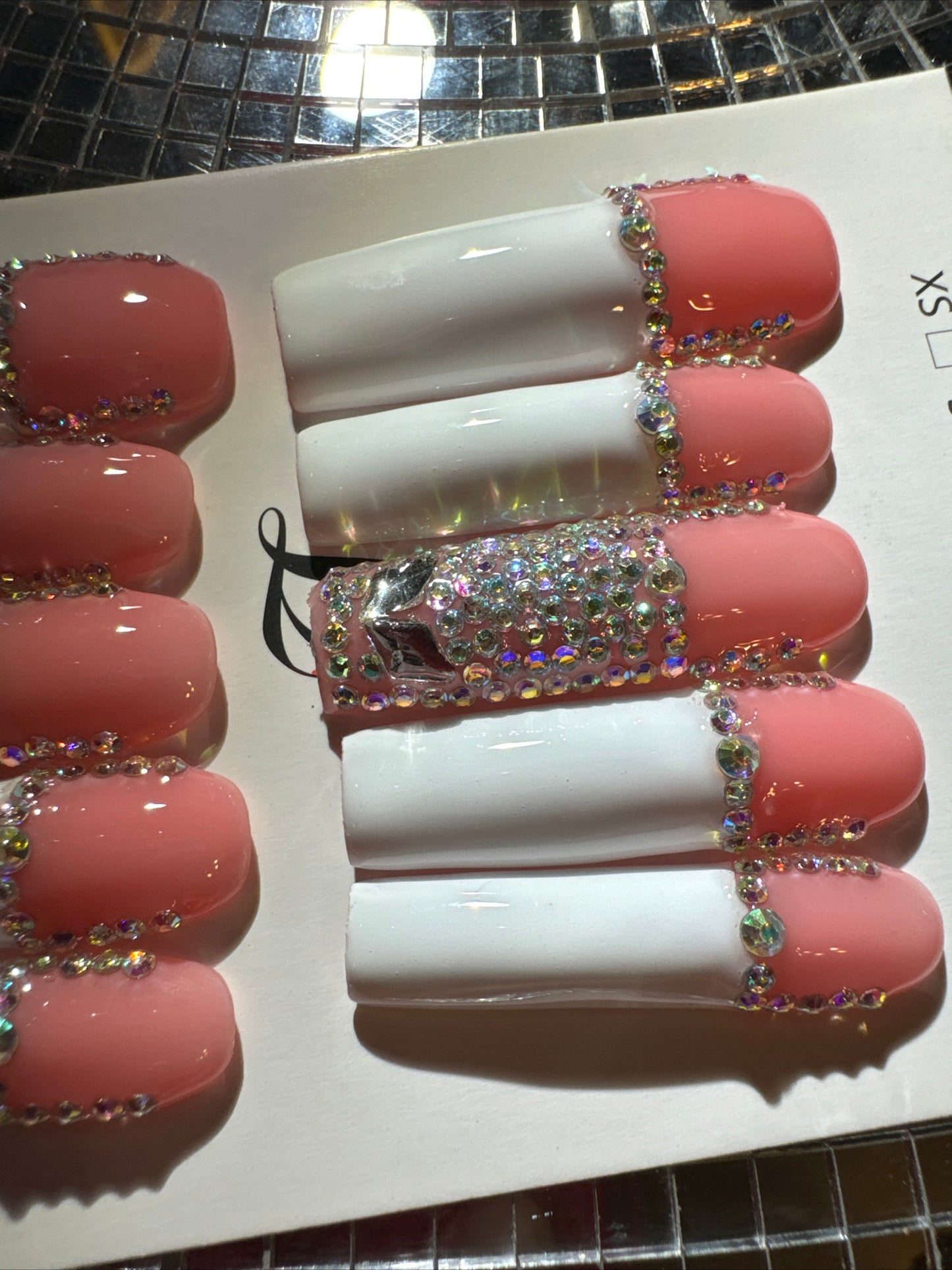 🎀french square nails 💅