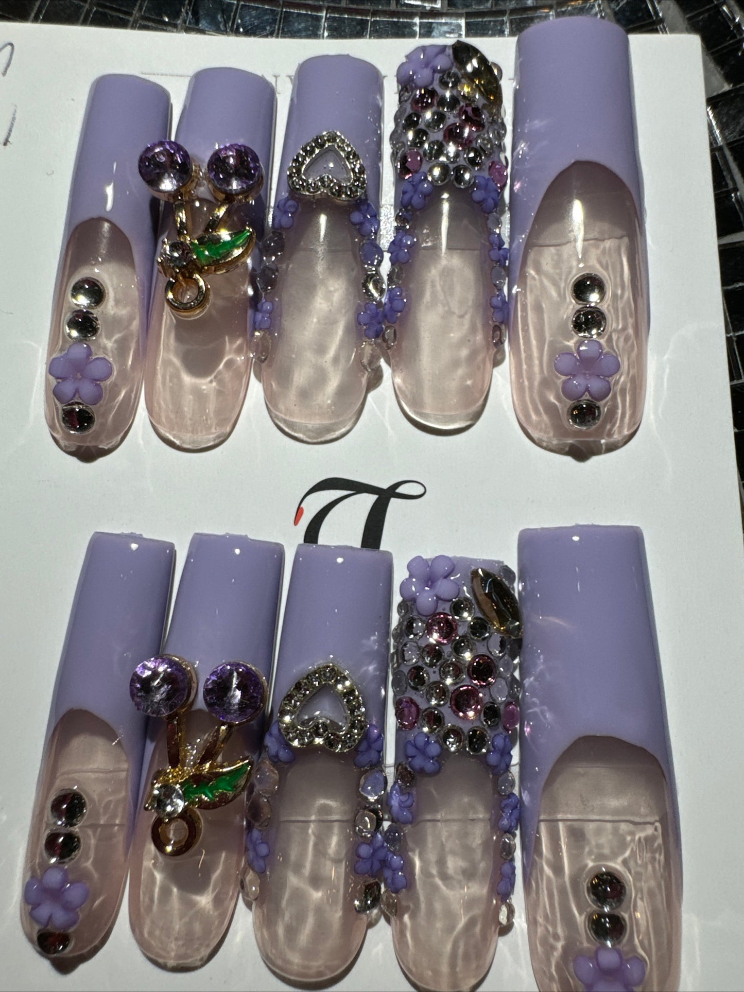 🎀french purple nails