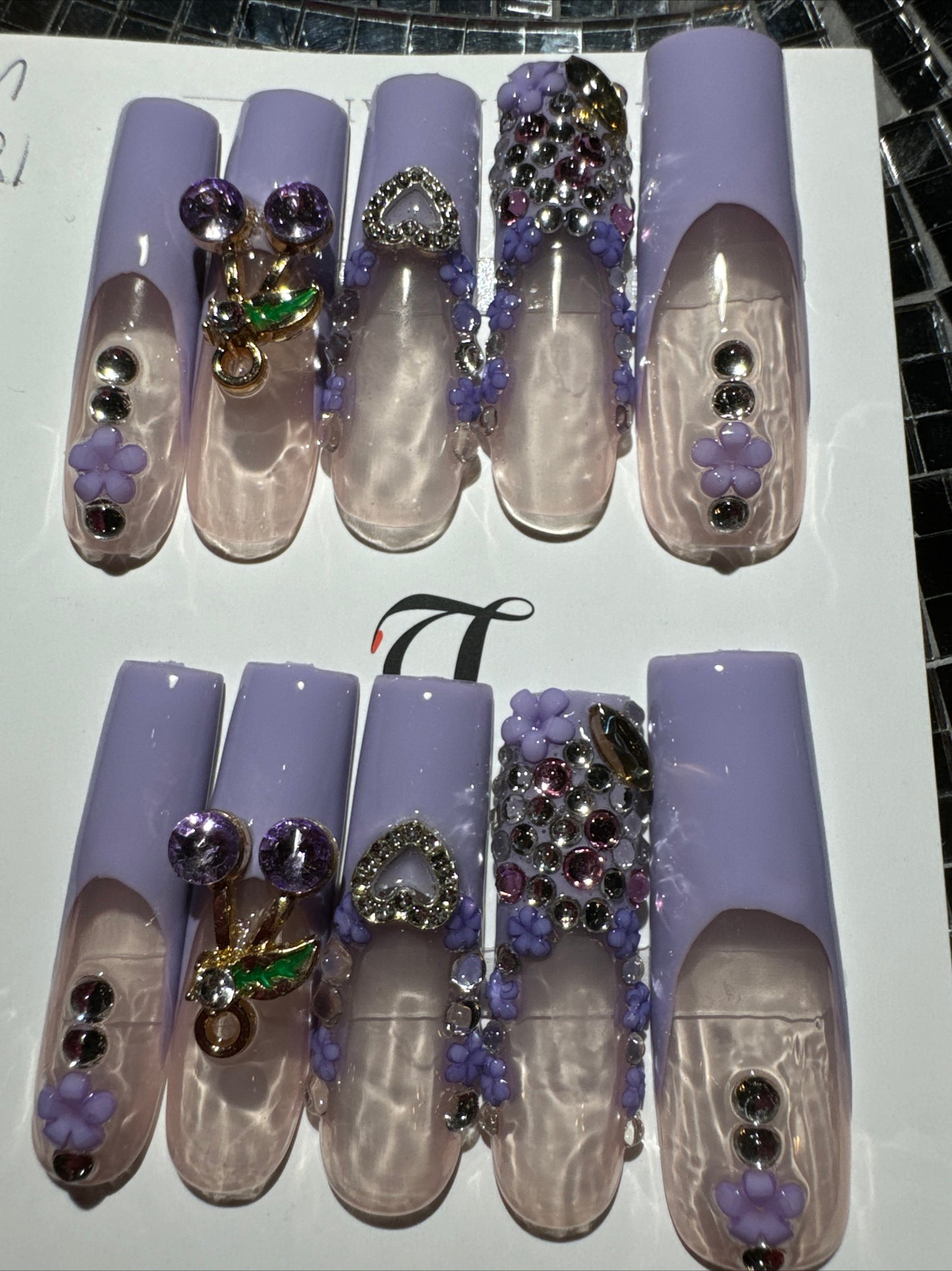 🎀french purple nails