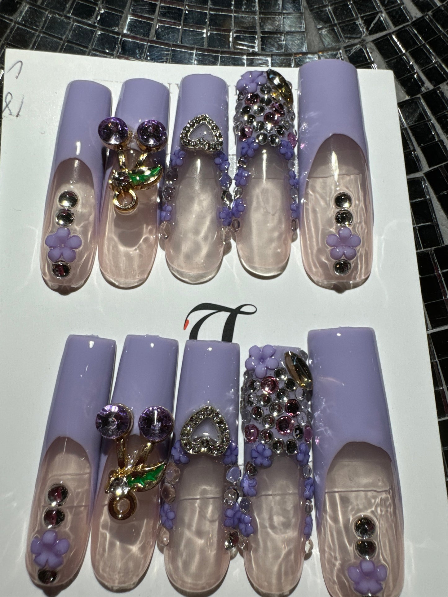 🎀french purple nails