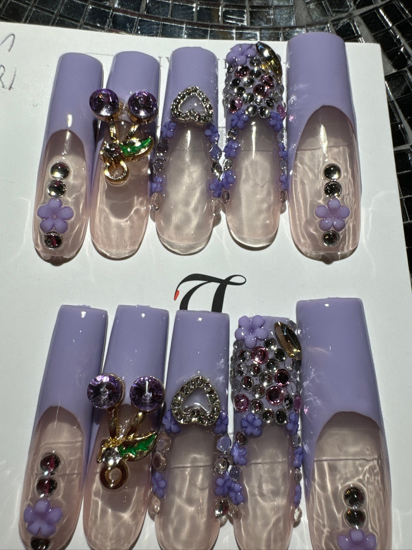 🎀french purple nails