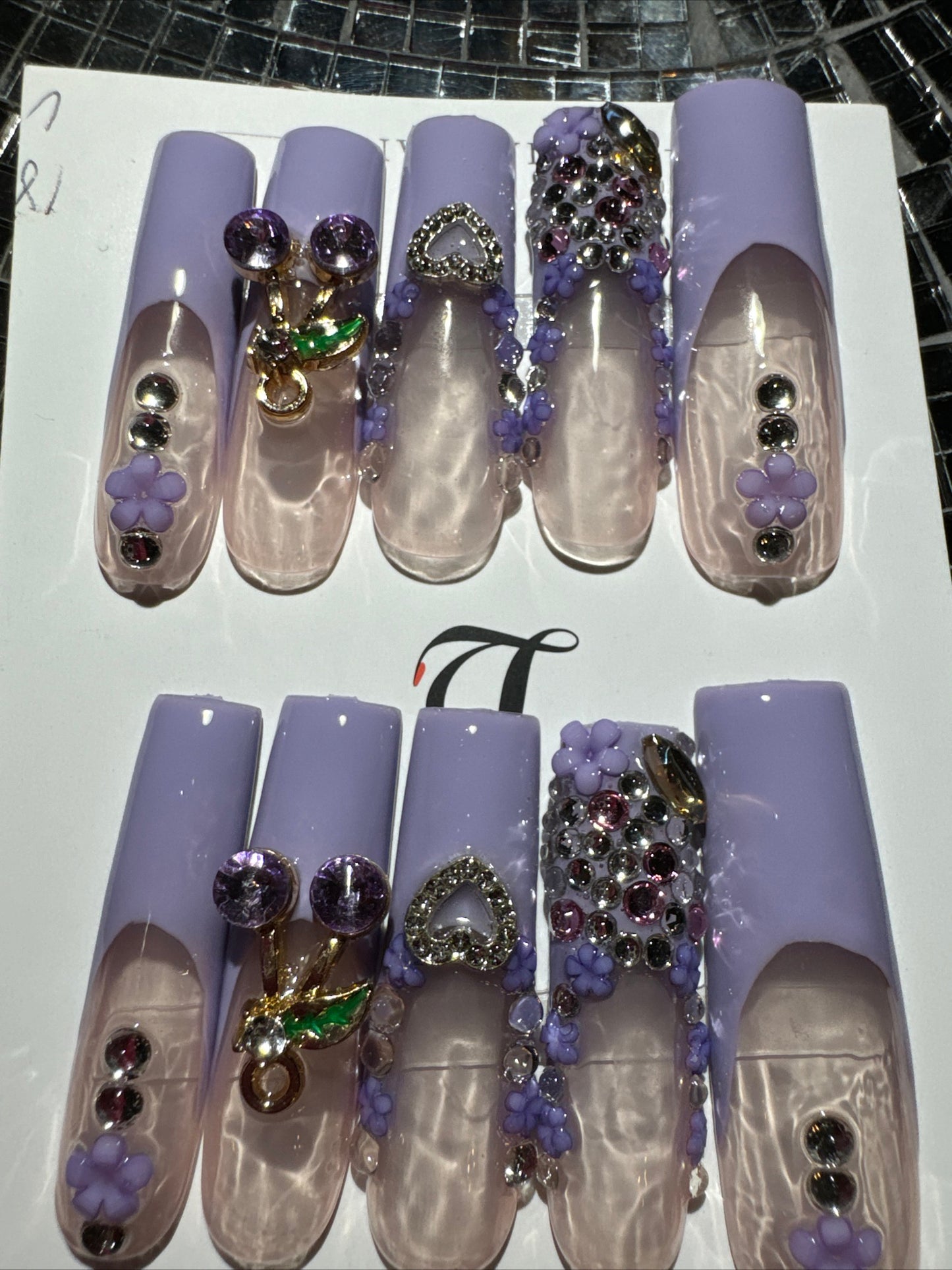 🎀french purple nails
