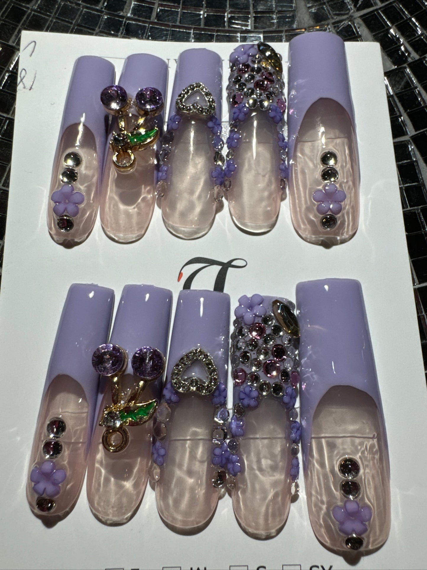🎀french purple nails