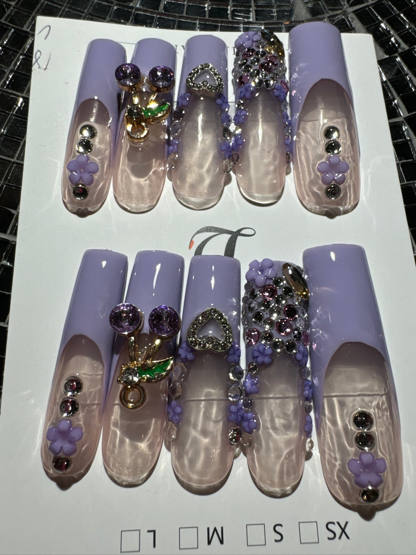 🎀french purple nails