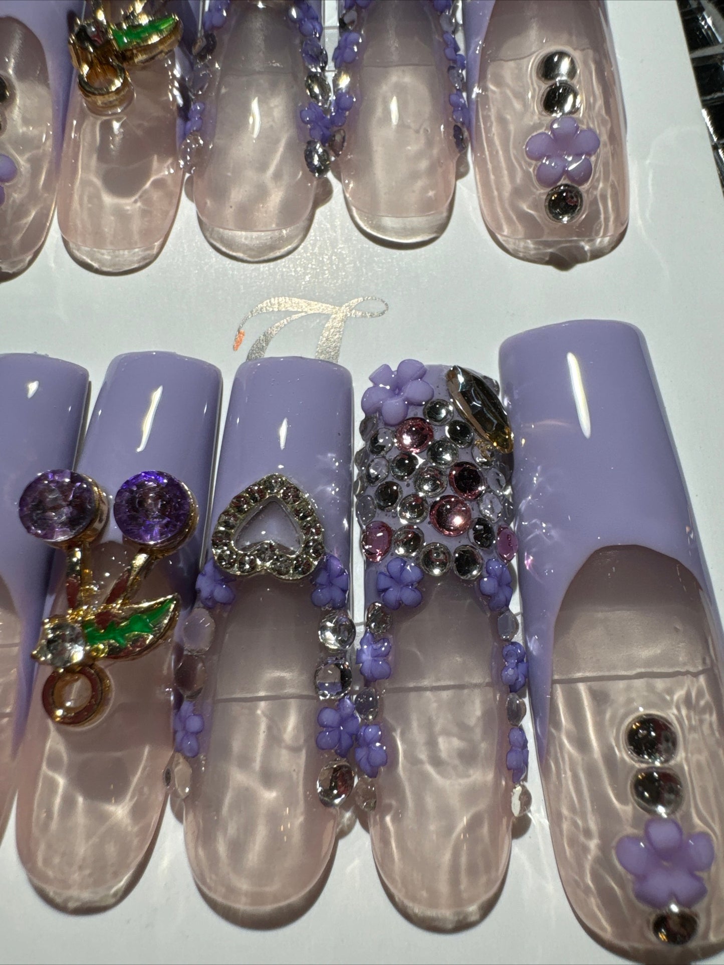 🎀french purple nails