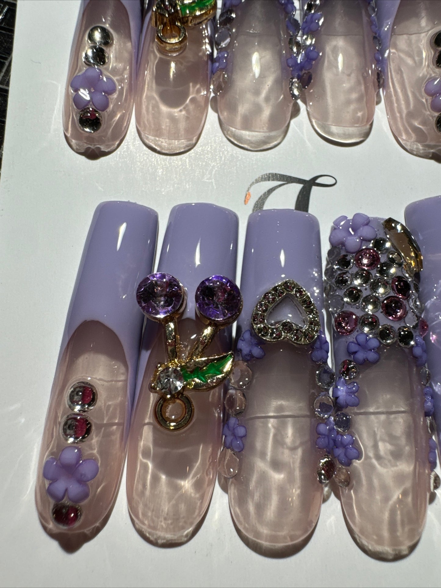 🎀french purple nails
