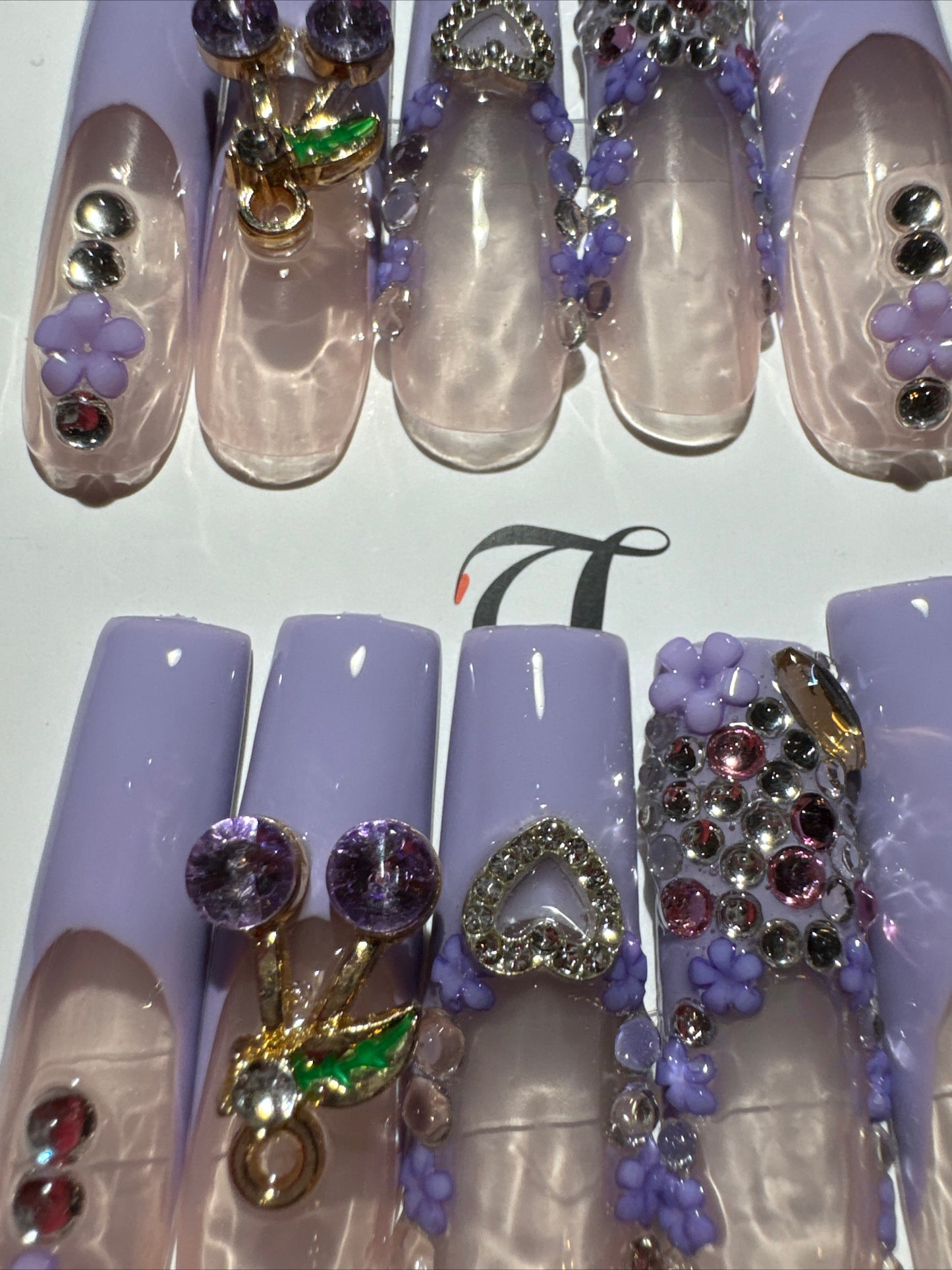 🎀french purple nails
