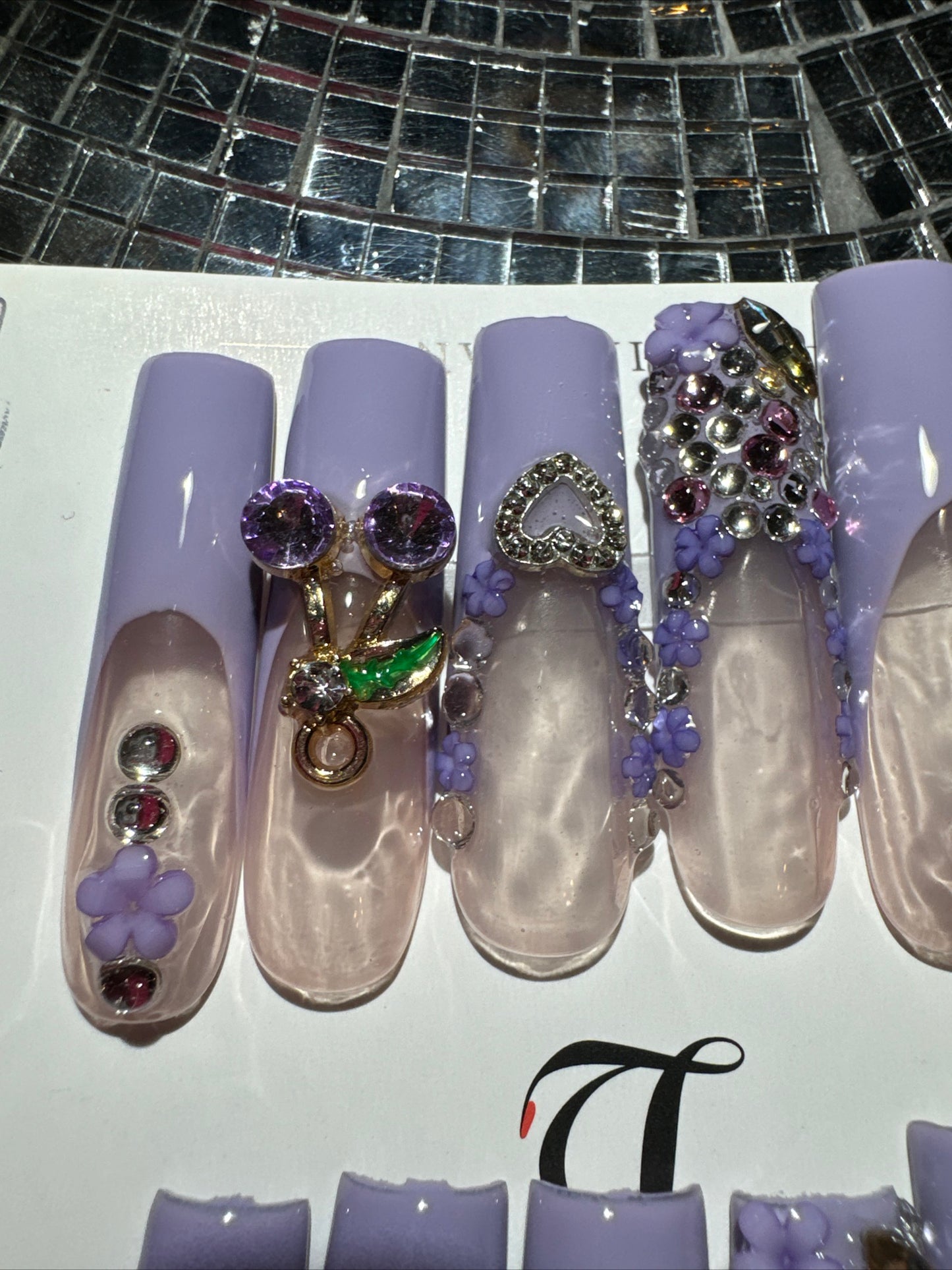 🎀french purple nails