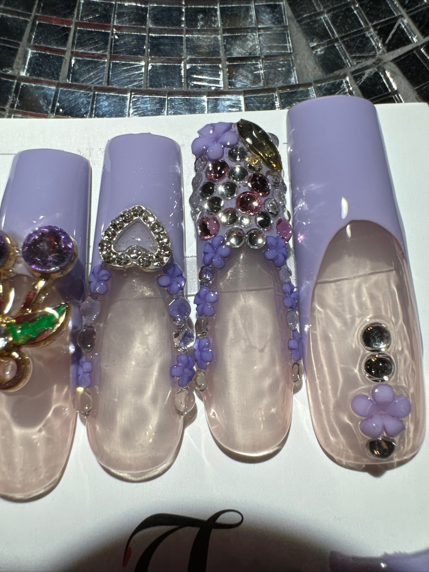 🎀french purple nails