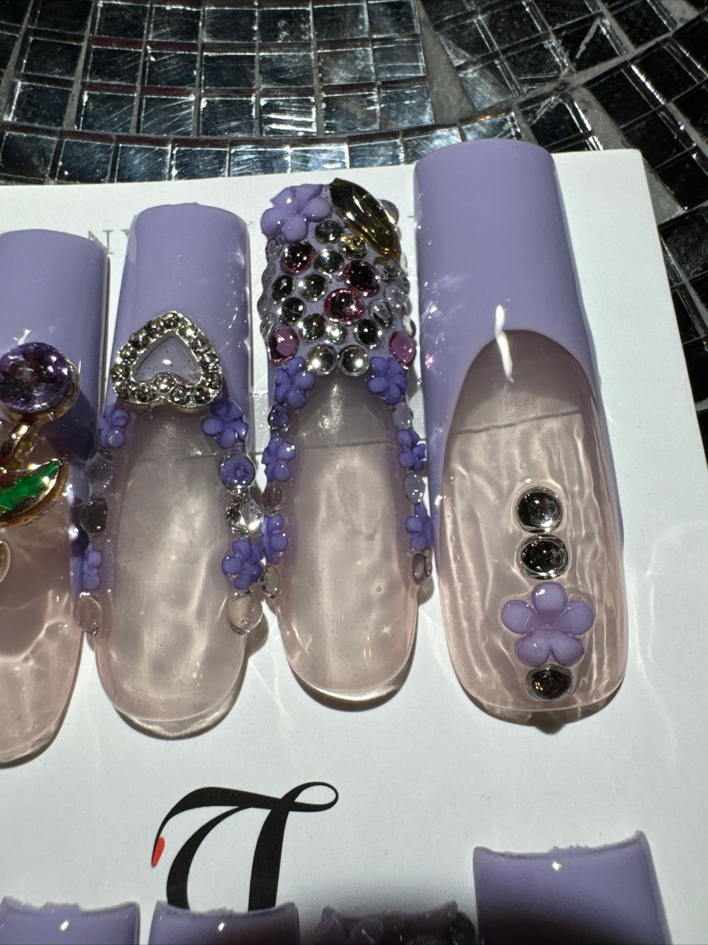 🎀french purple nails