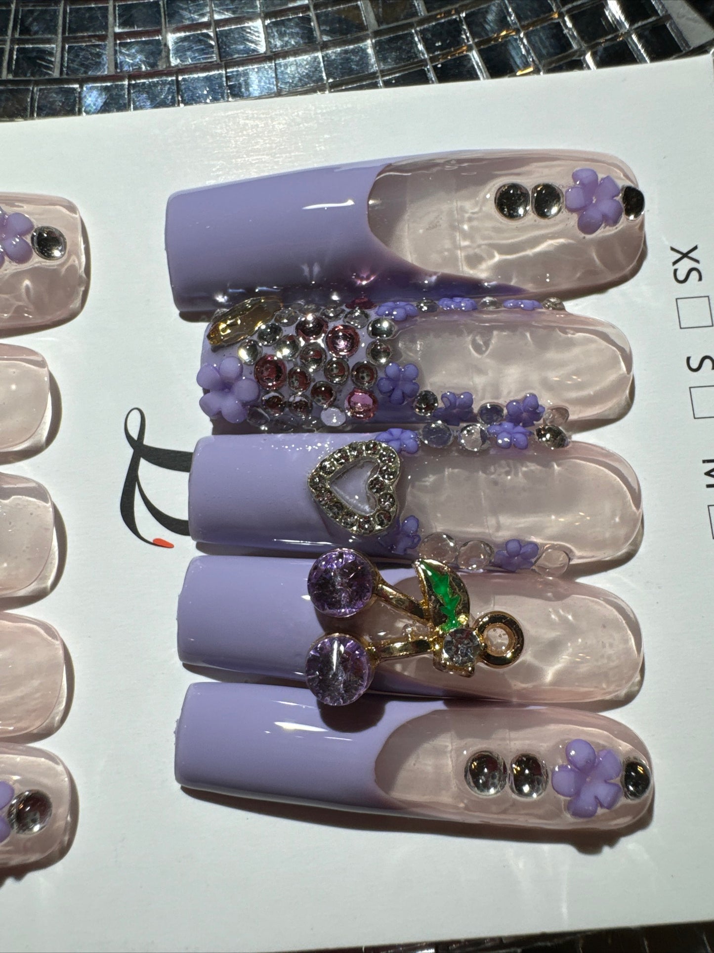 🎀french purple nails