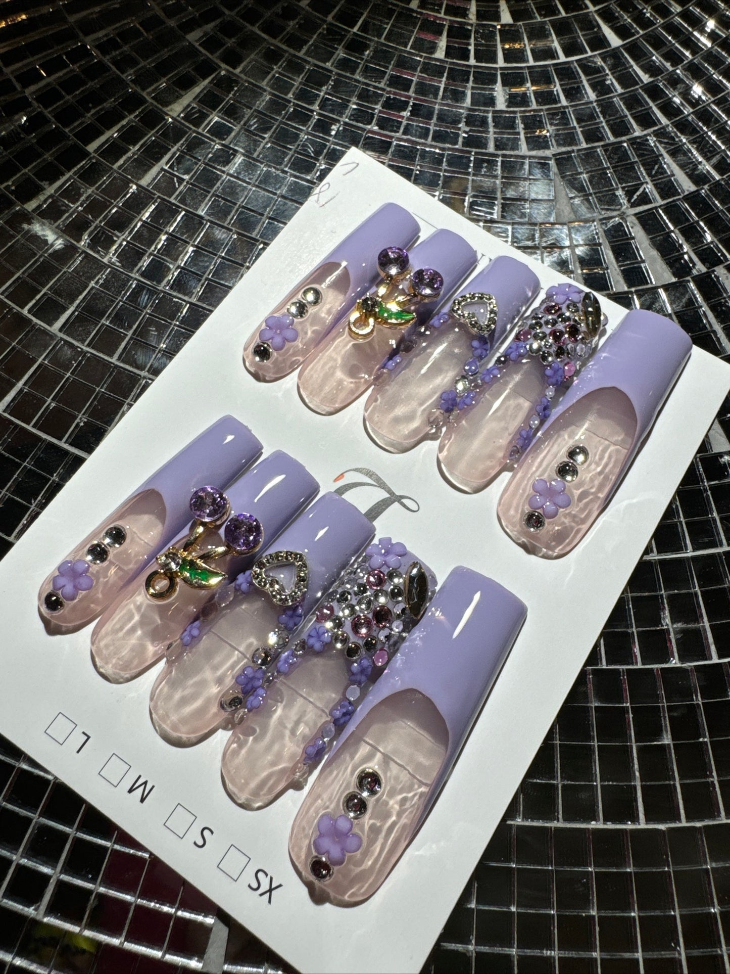 🎀french purple nails