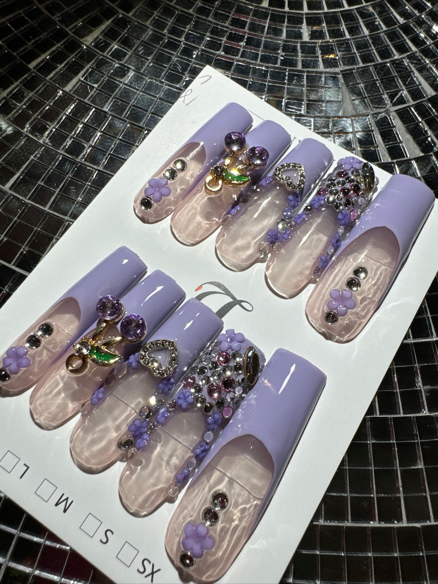 🎀french purple nails